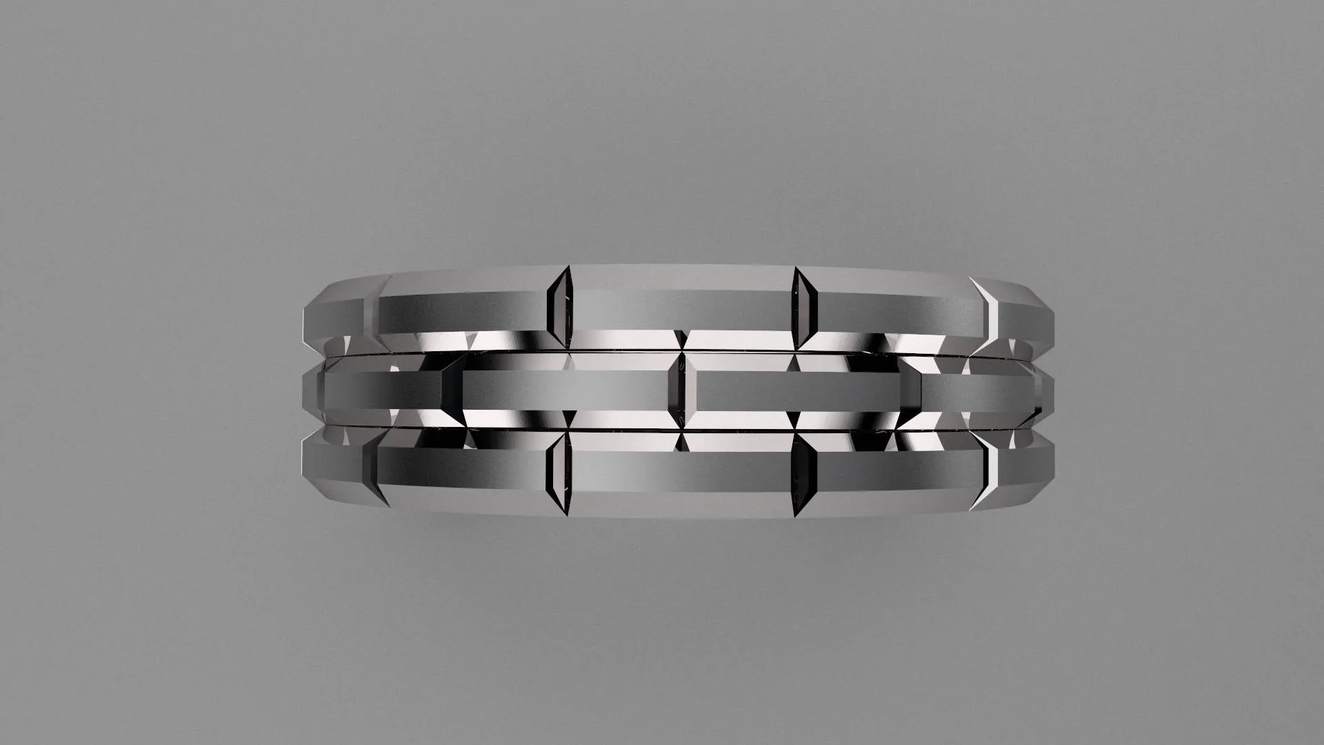 Brushed Sterling Silver 6mm Brick Pattern Wedding Band