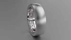 Brushed Sterling Silver 6mm Interior Message Wedding Band