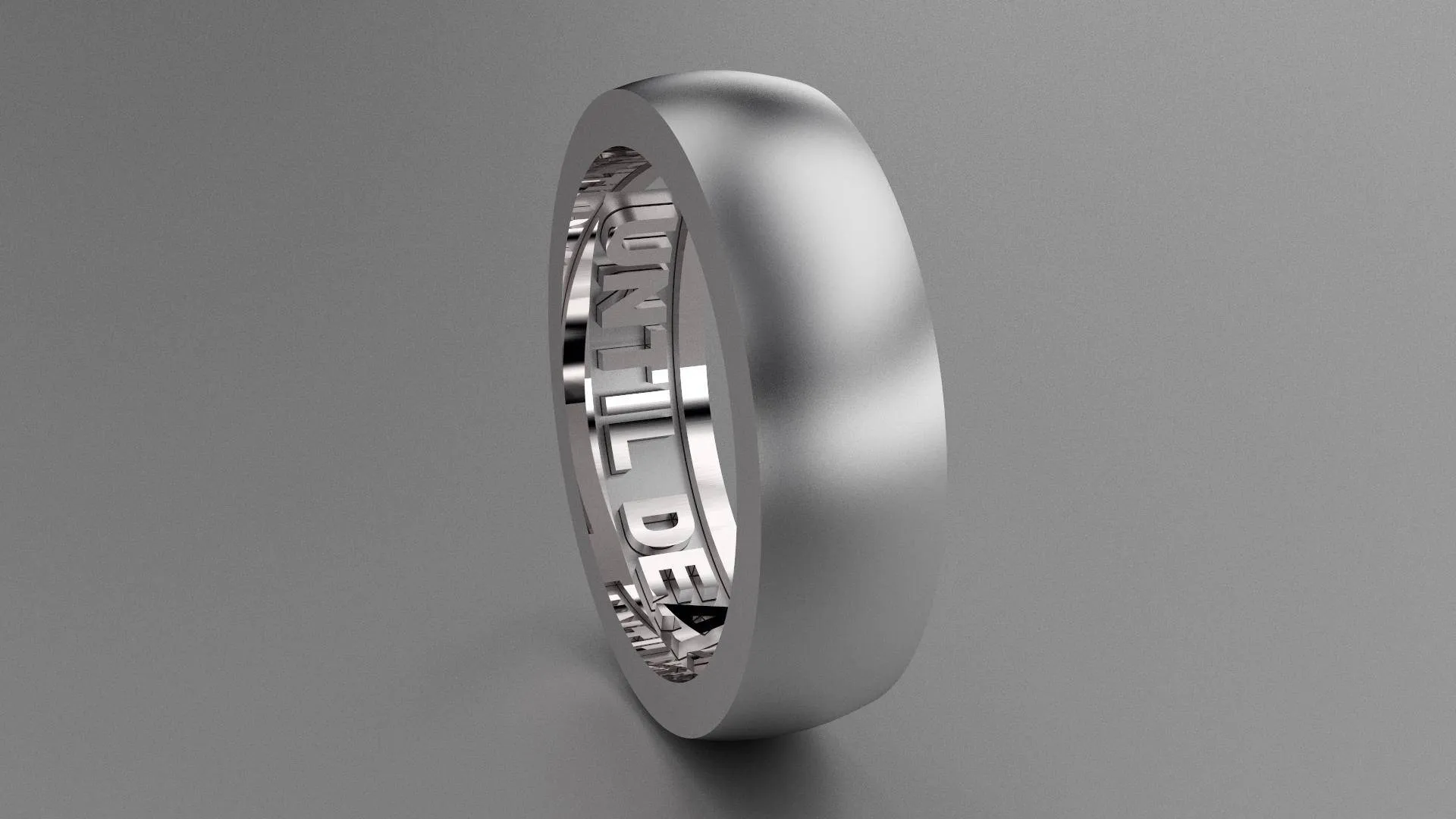Brushed Sterling Silver 6mm Interior Message Wedding Band