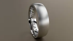 Brushed White Gold 6mm Interior Message Wedding Band
