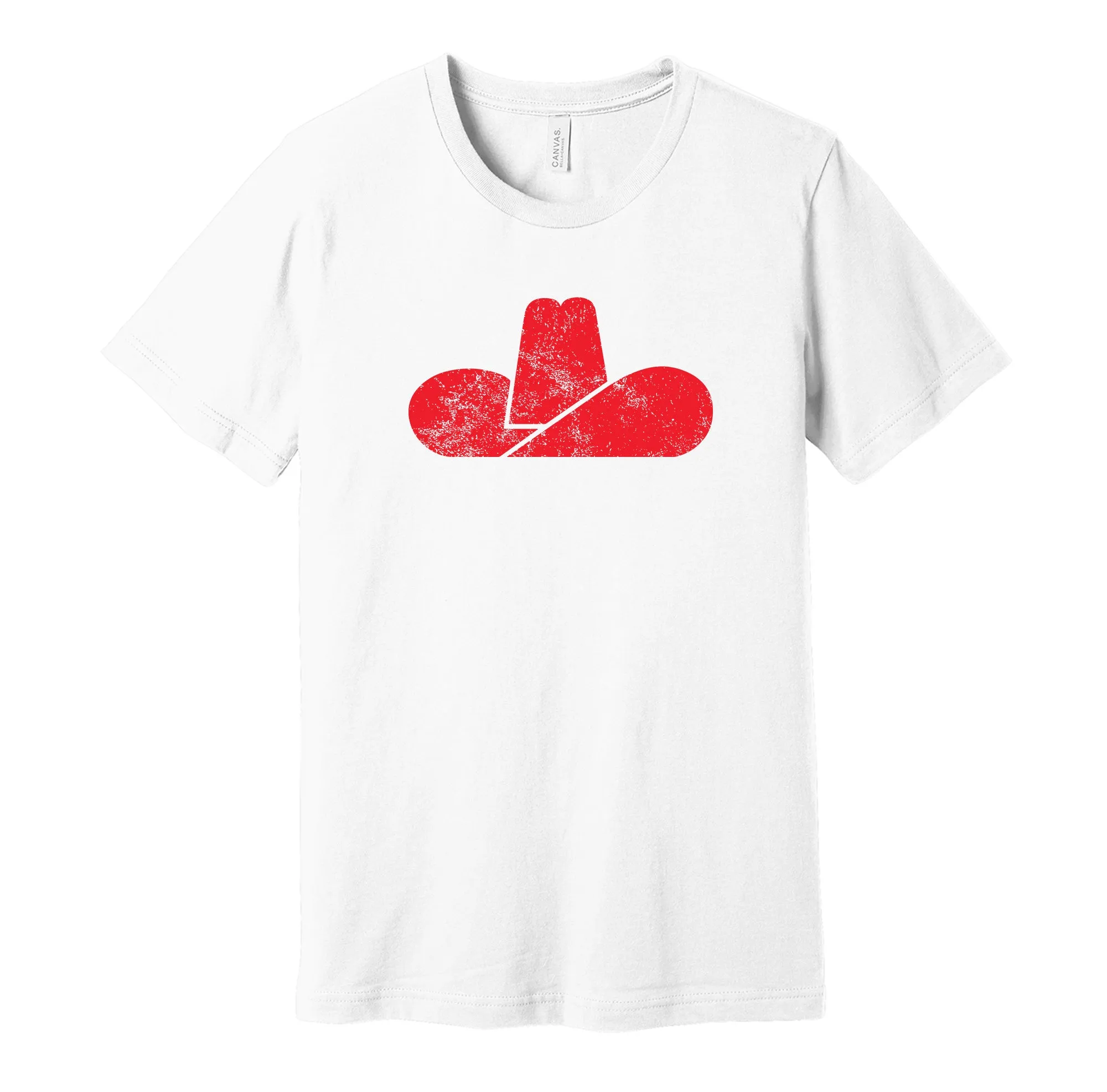 Calgary Cowboys Distressed Logo Shirt - Defunct WHA Sports Team - Celebrate Alberta Hockey Heritage and History - Hyper Than Hype
