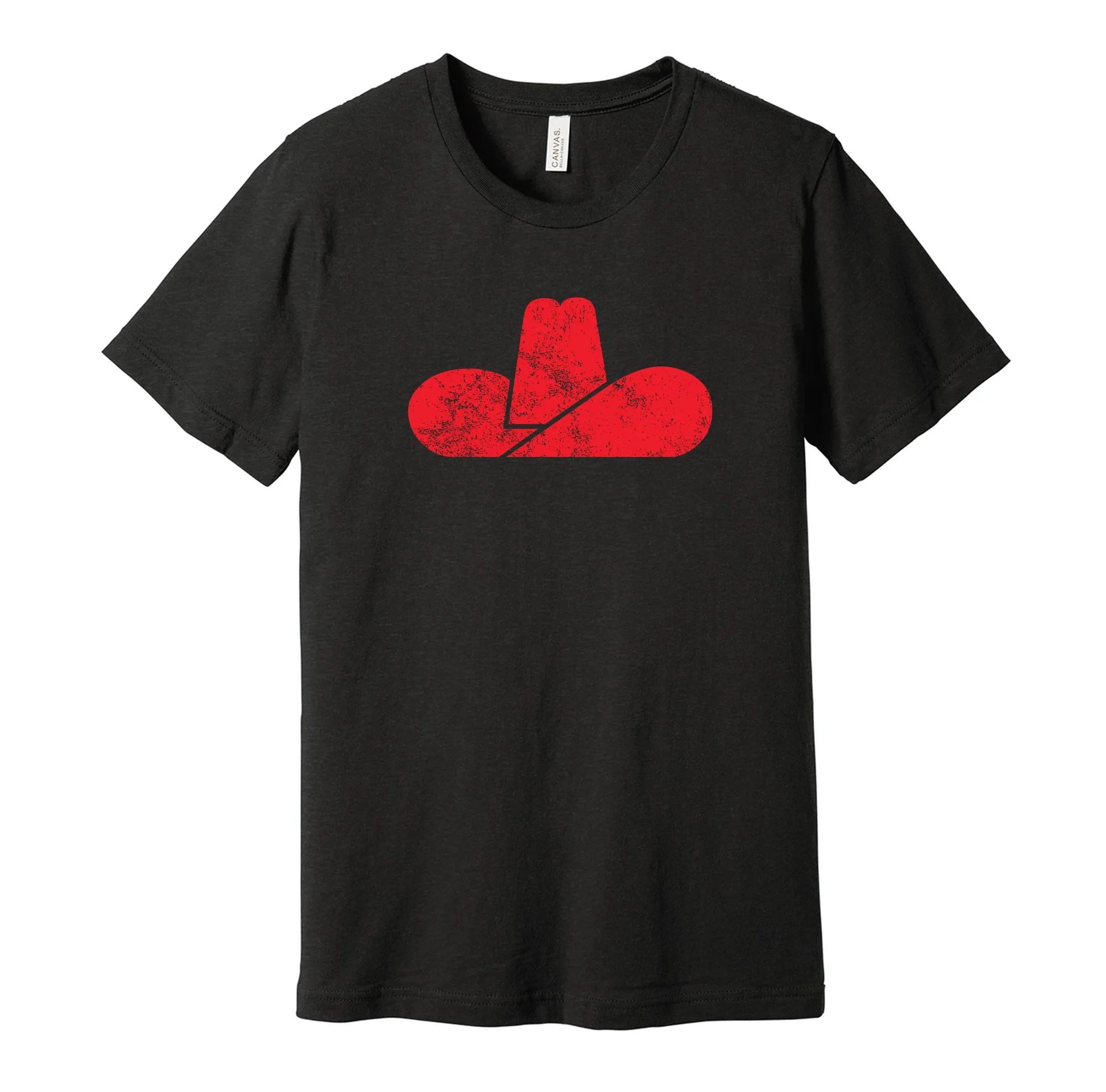 Calgary Cowboys Distressed Logo Shirt - Defunct WHA Sports Team - Celebrate Alberta Hockey Heritage and History - Hyper Than Hype