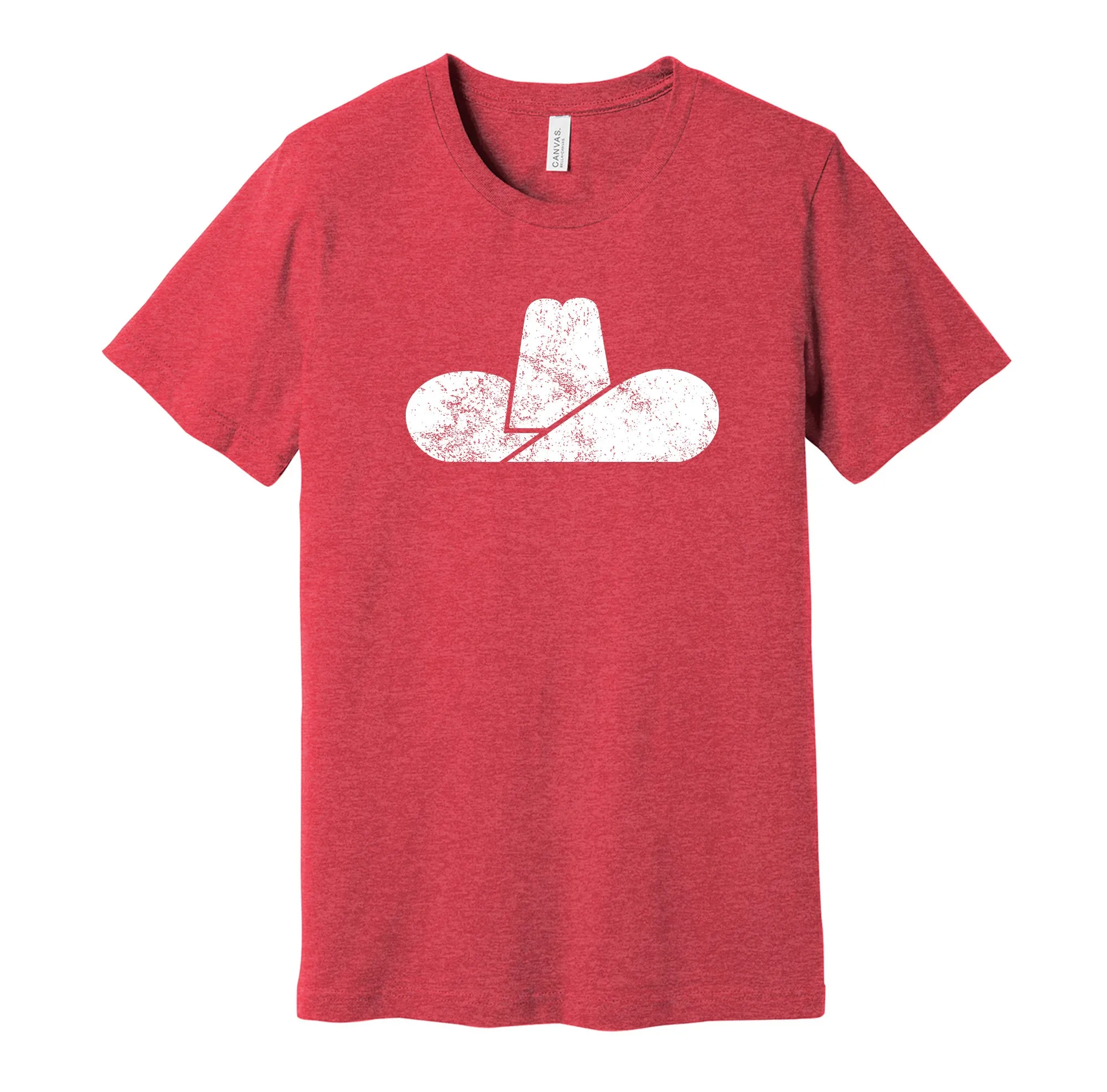 Calgary Cowboys Distressed Logo Shirt - Defunct WHA Sports Team - Celebrate Alberta Hockey Heritage and History - Hyper Than Hype