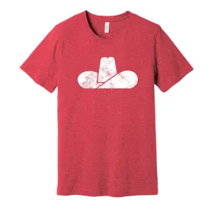 Calgary Cowboys Distressed Logo Shirt - Defunct WHA Sports Team - Celebrate Alberta Hockey Heritage and History - Hyper Than Hype