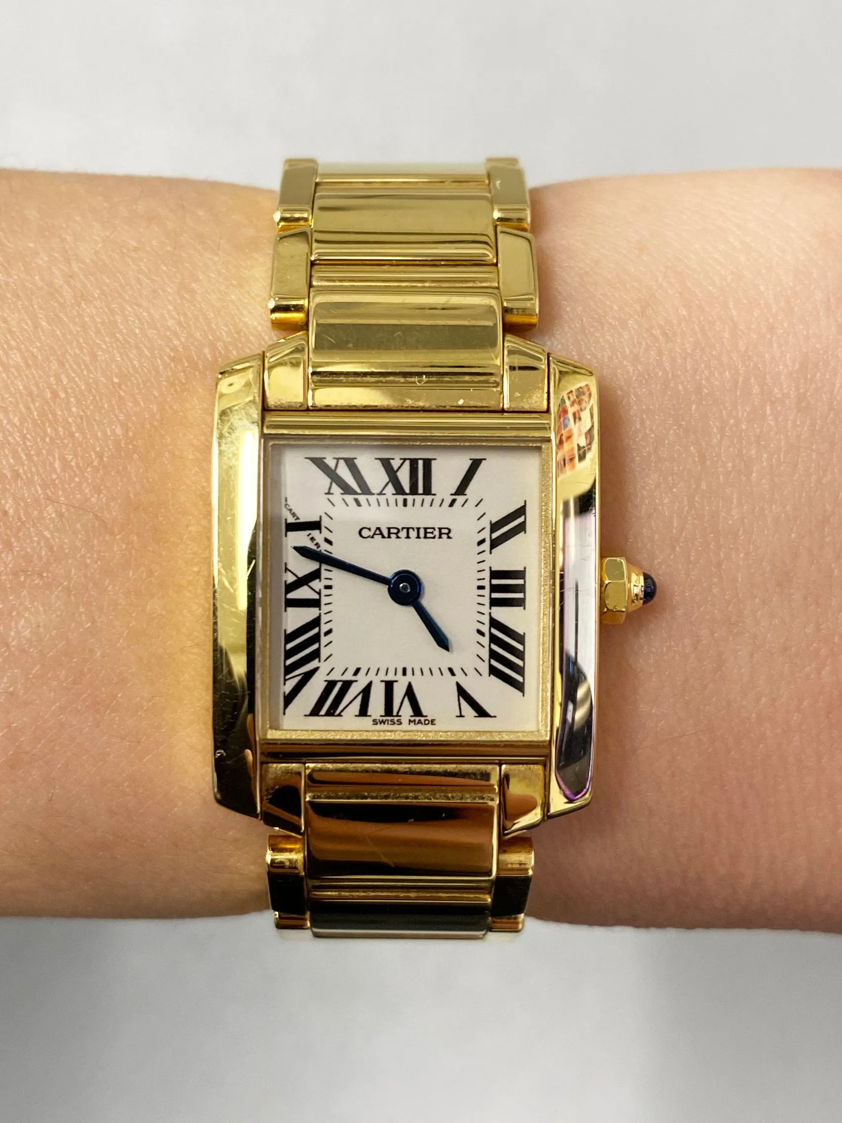 Cartier Tank Francaise 2385 18k Yellow Gold Ladies Watch