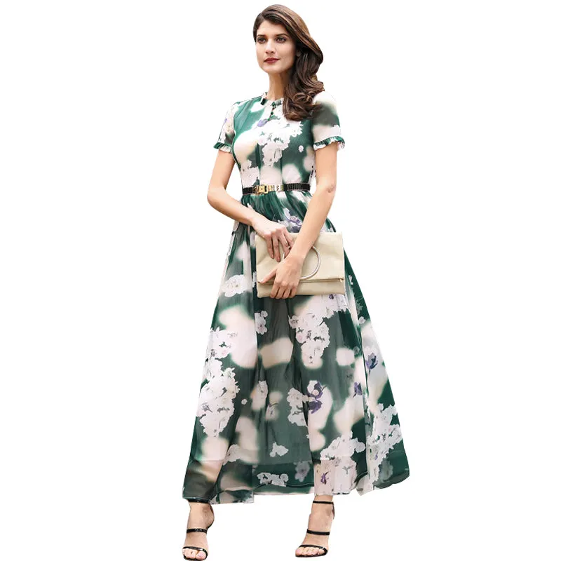 Chiffon Printed Maxi Dress