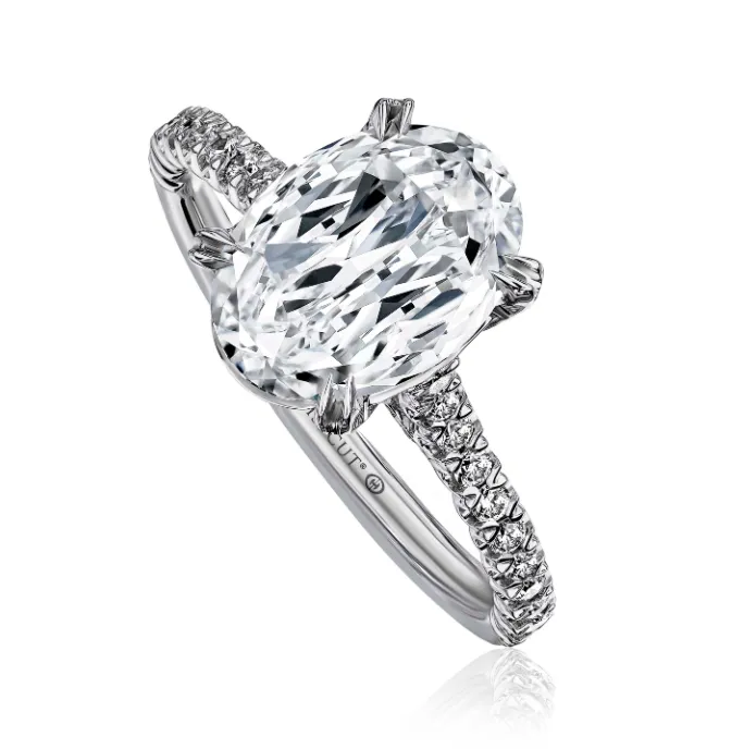 Christopher Designs L'Amour 14k White Gold Oval Diamond Engagement Ring