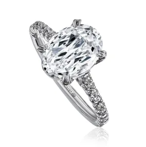 Christopher Designs L'Amour 14k White Gold Oval Diamond Engagement Ring