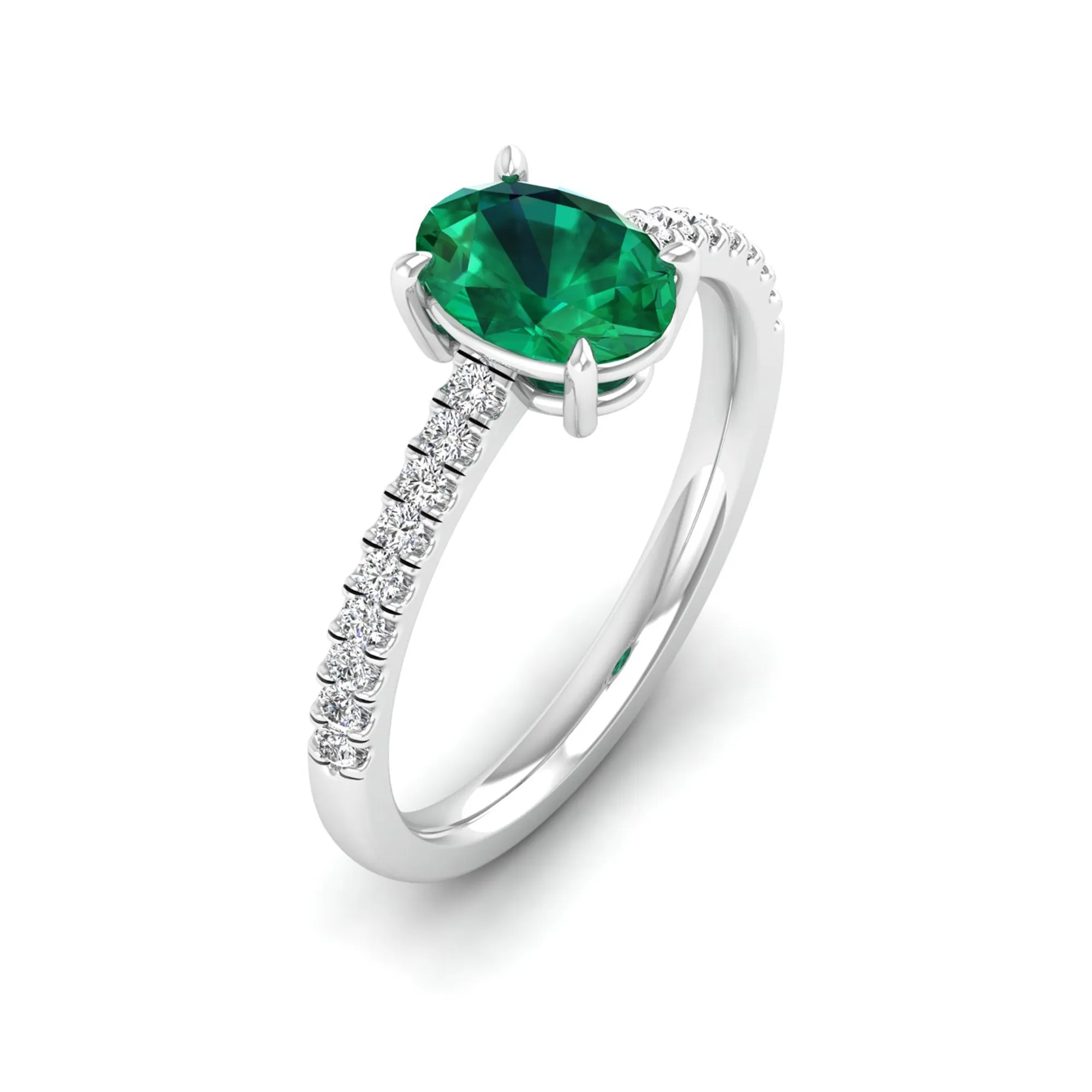 Classic Oval Emerald and Diamond Ring