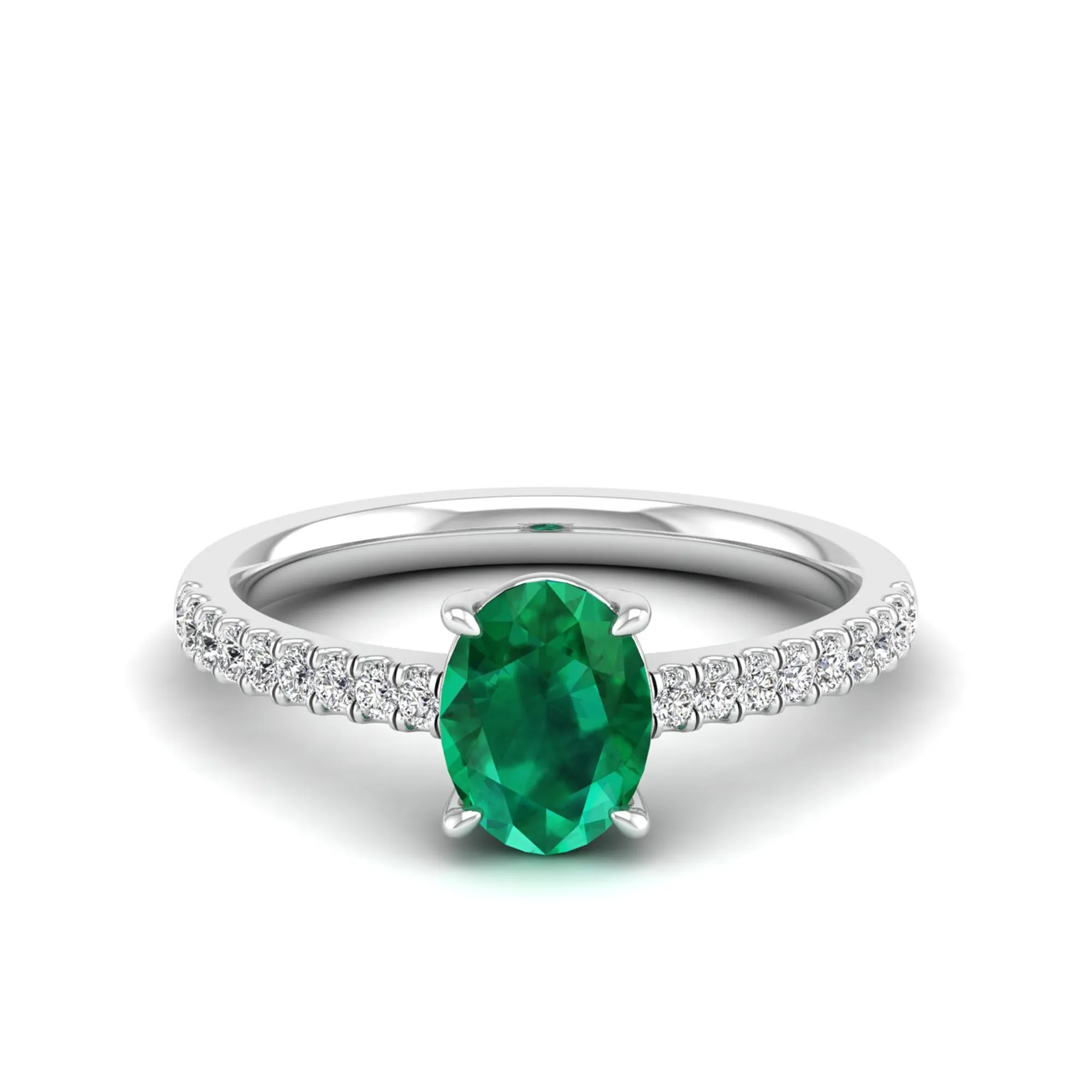 Classic Oval Emerald and Diamond Ring