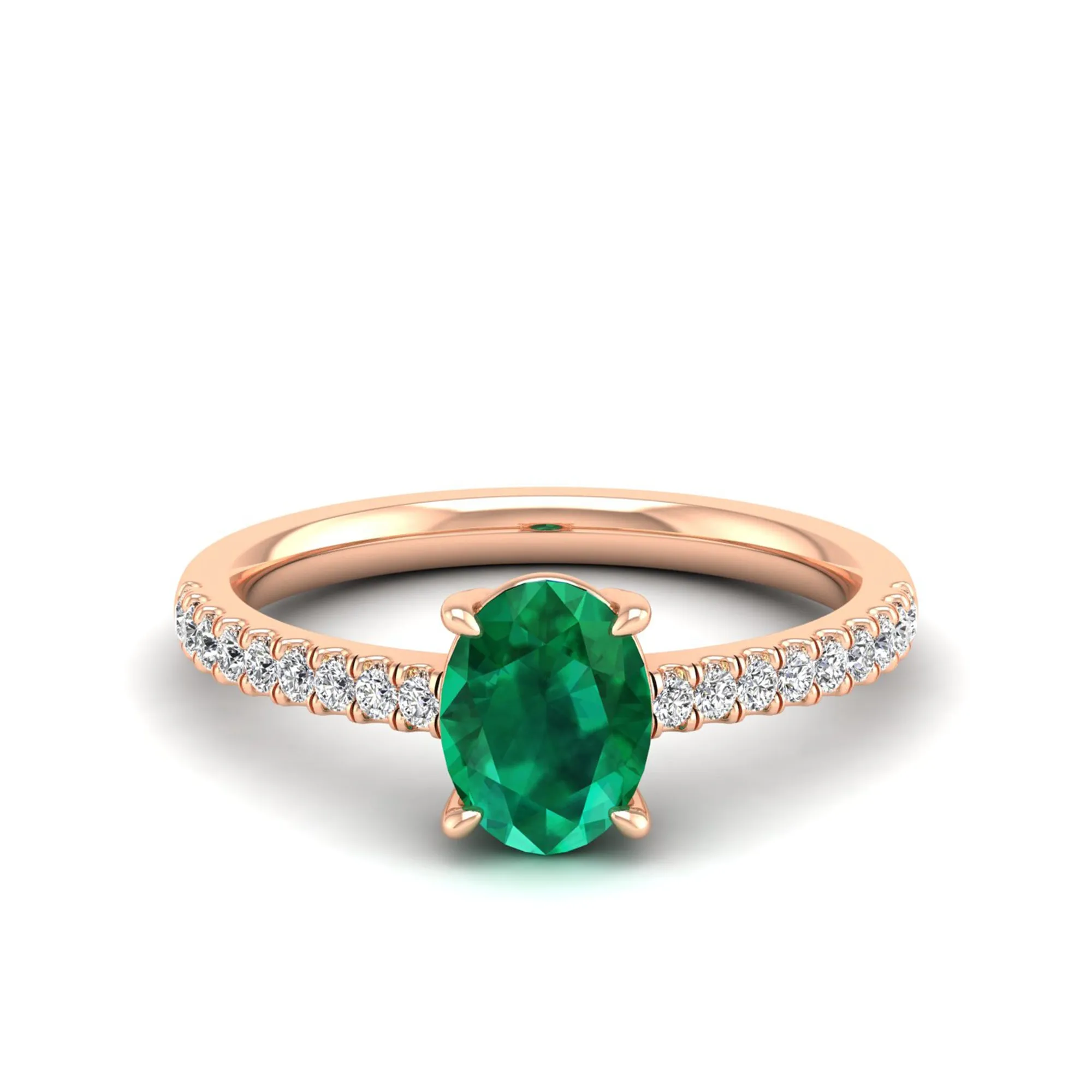 Classic Oval Emerald and Diamond Ring