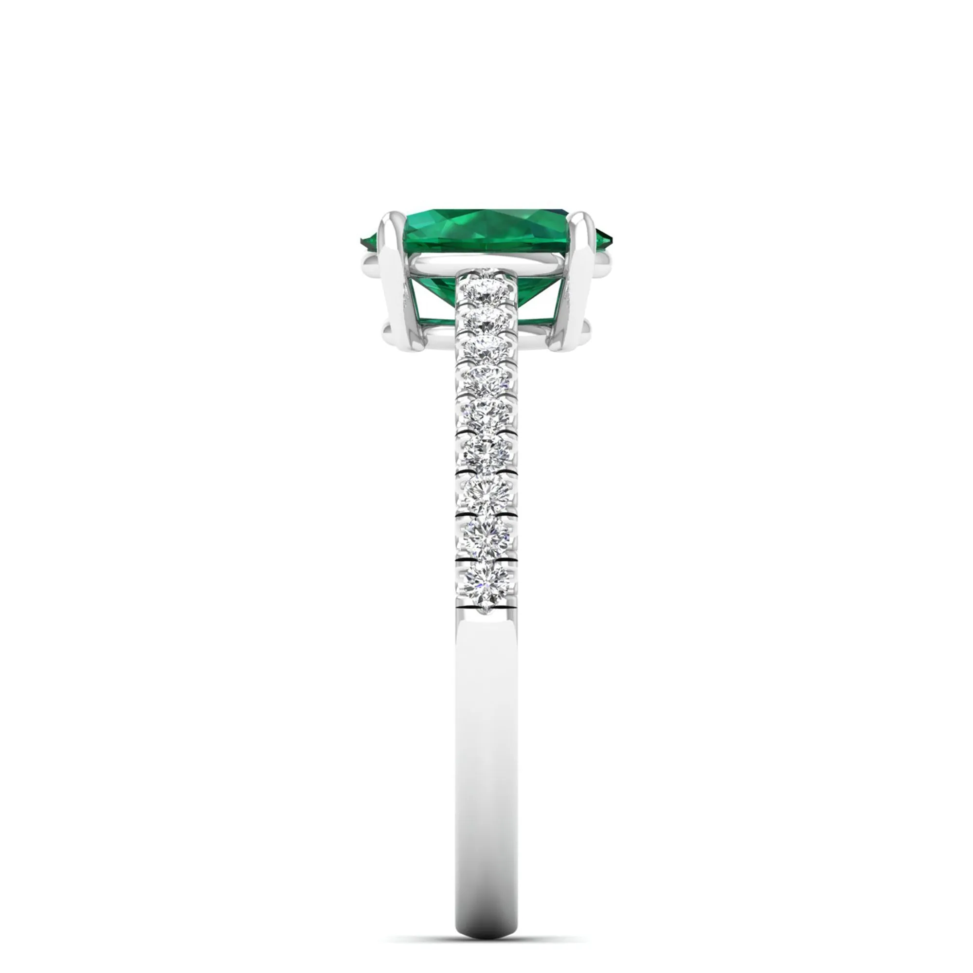 Classic Oval Emerald and Diamond Ring