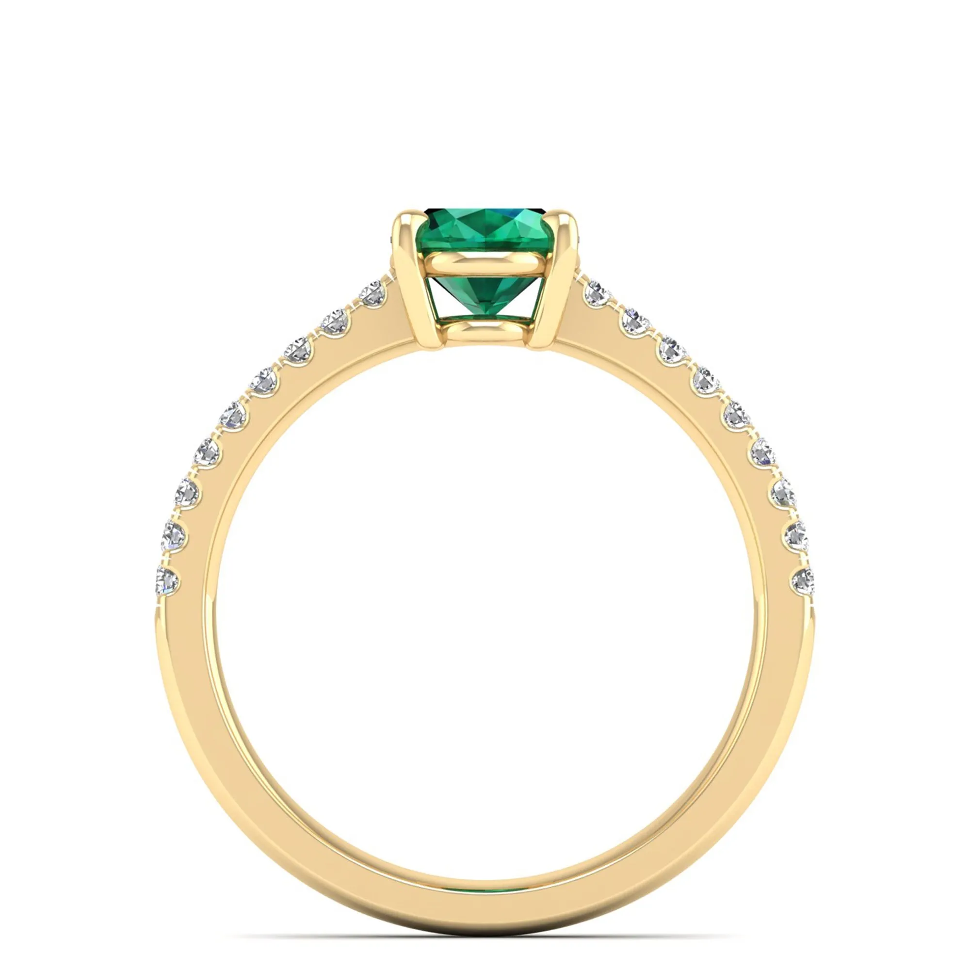 Classic Oval Emerald and Diamond Ring