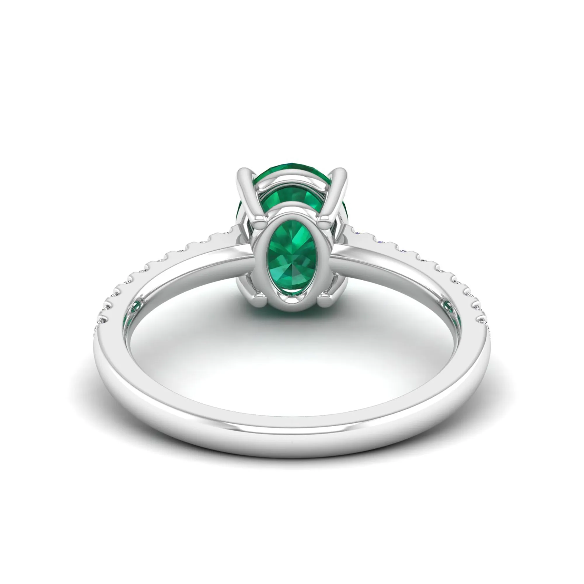 Classic Oval Emerald and Diamond Ring