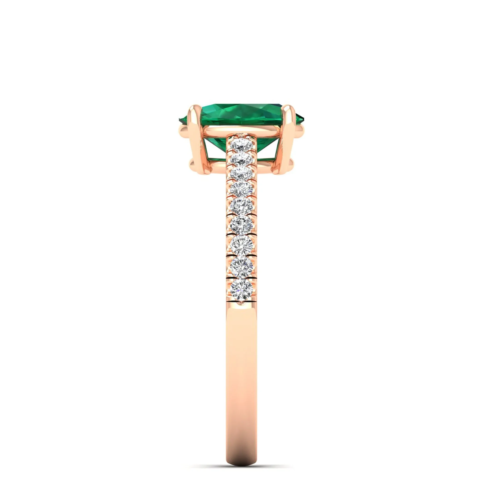 Classic Oval Emerald and Diamond Ring