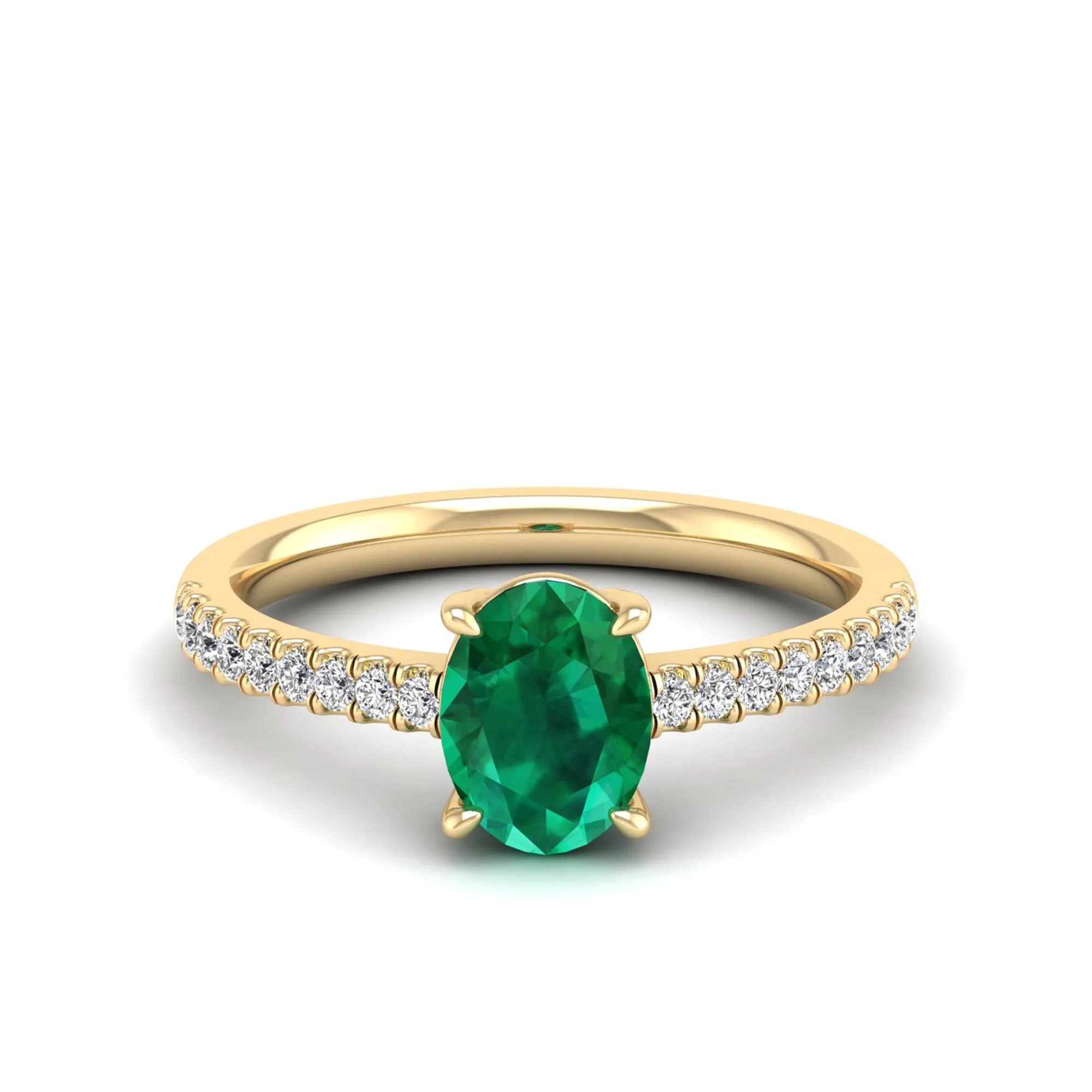 Classic Oval Emerald and Diamond Ring