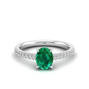 Classic Oval Emerald and Diamond Ring