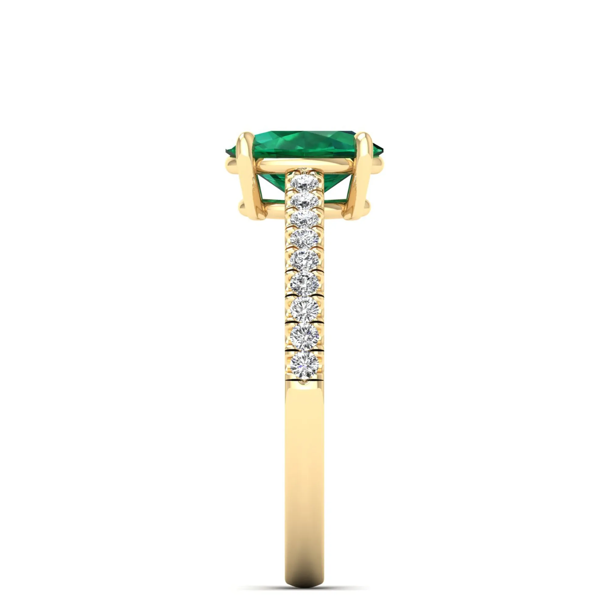 Classic Oval Emerald and Diamond Ring