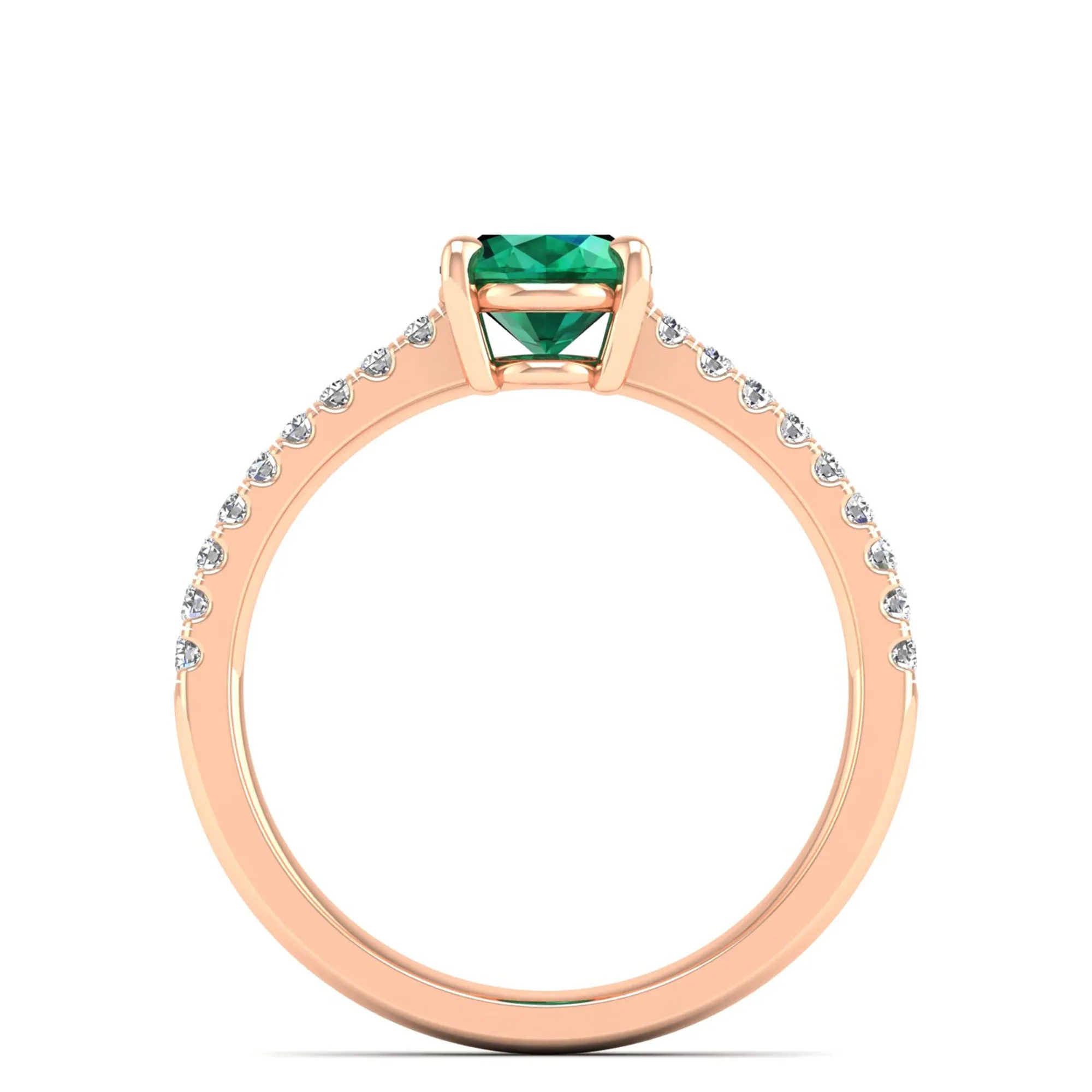 Classic Oval Emerald and Diamond Ring