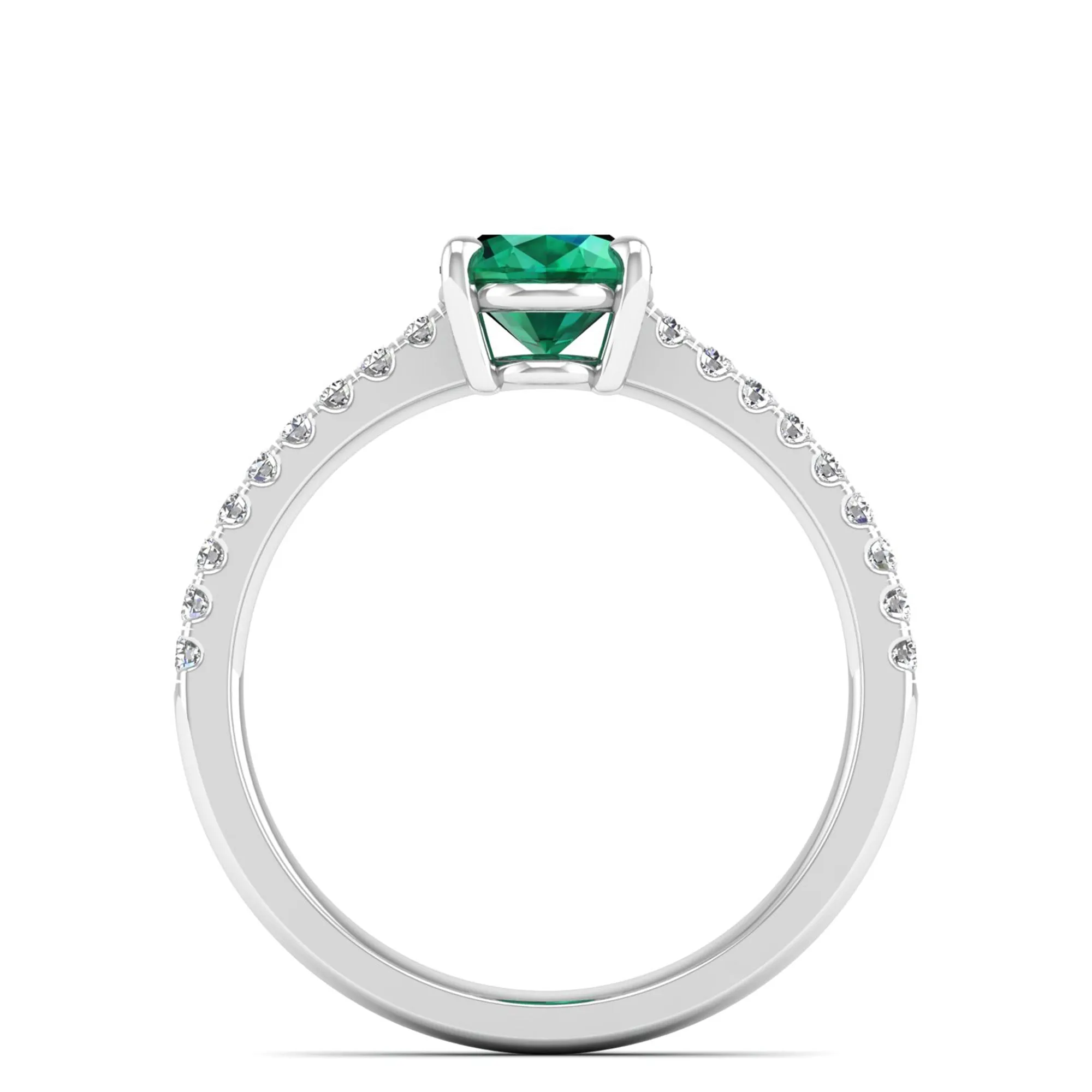 Classic Oval Emerald and Diamond Ring