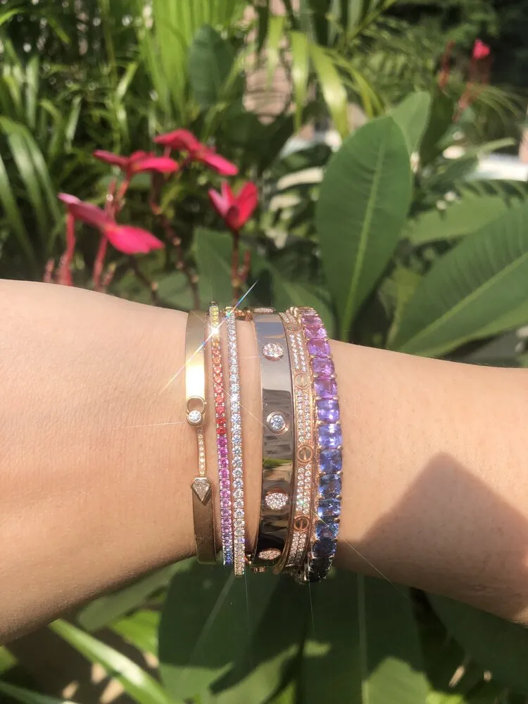 Classic Rainbow Sapphire Bangle