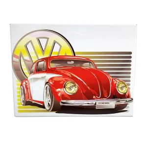 Classic Red Beetle Vintage Collectible Metal Wall Decor Sign