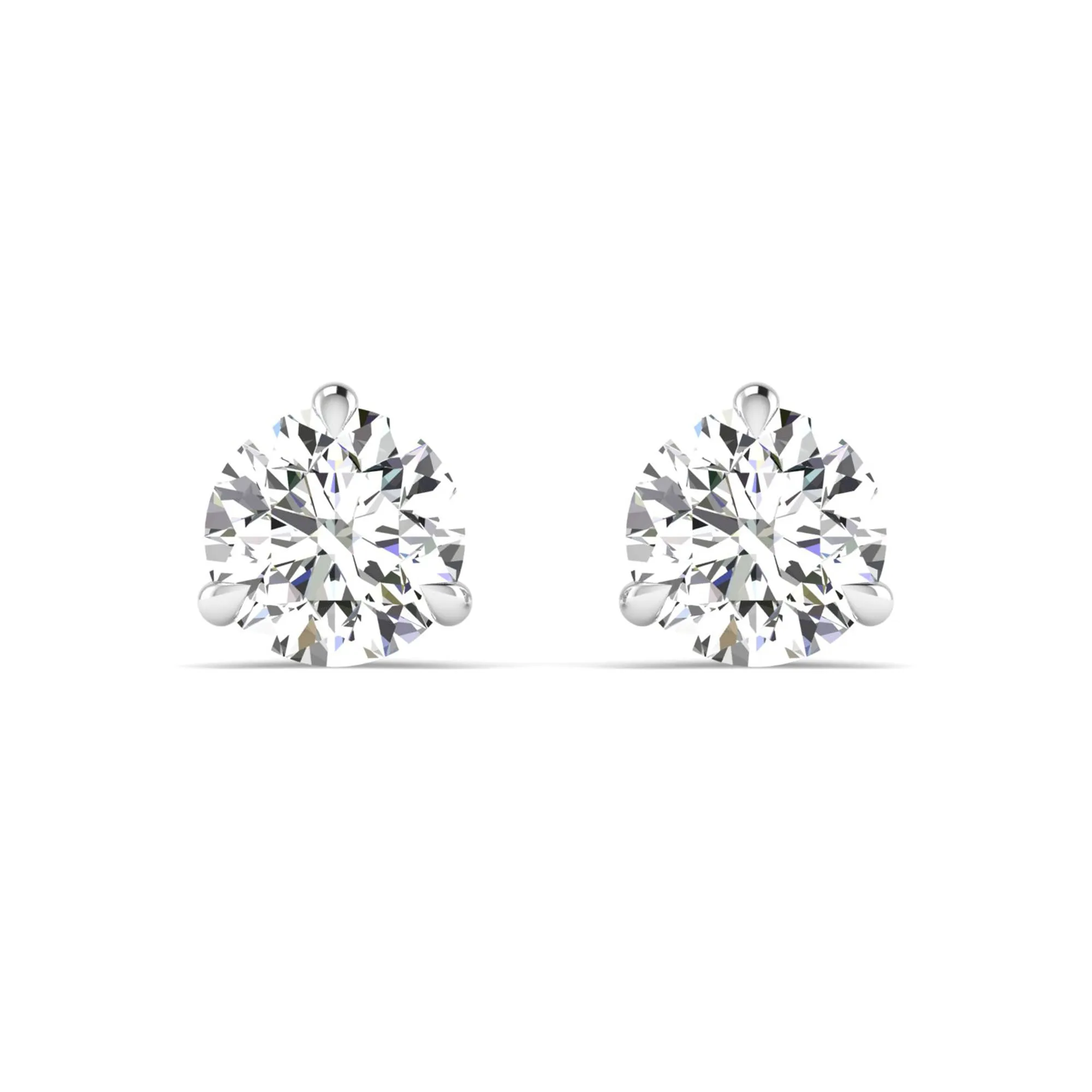 Classic Round 3-Prong Martini Diamond Studs