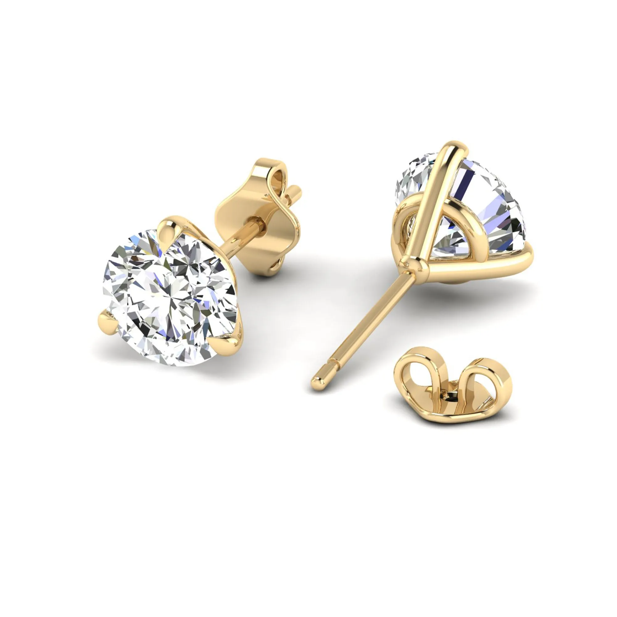 Classic Round 3-Prong Martini Diamond Studs