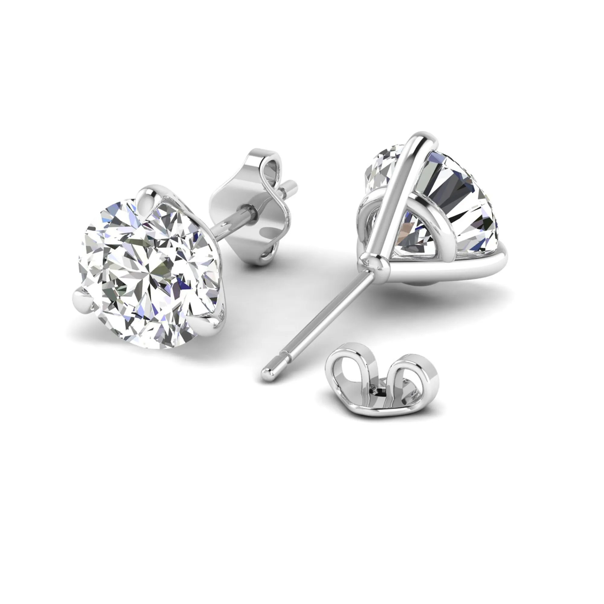 Classic Round 3-Prong Martini Diamond Studs
