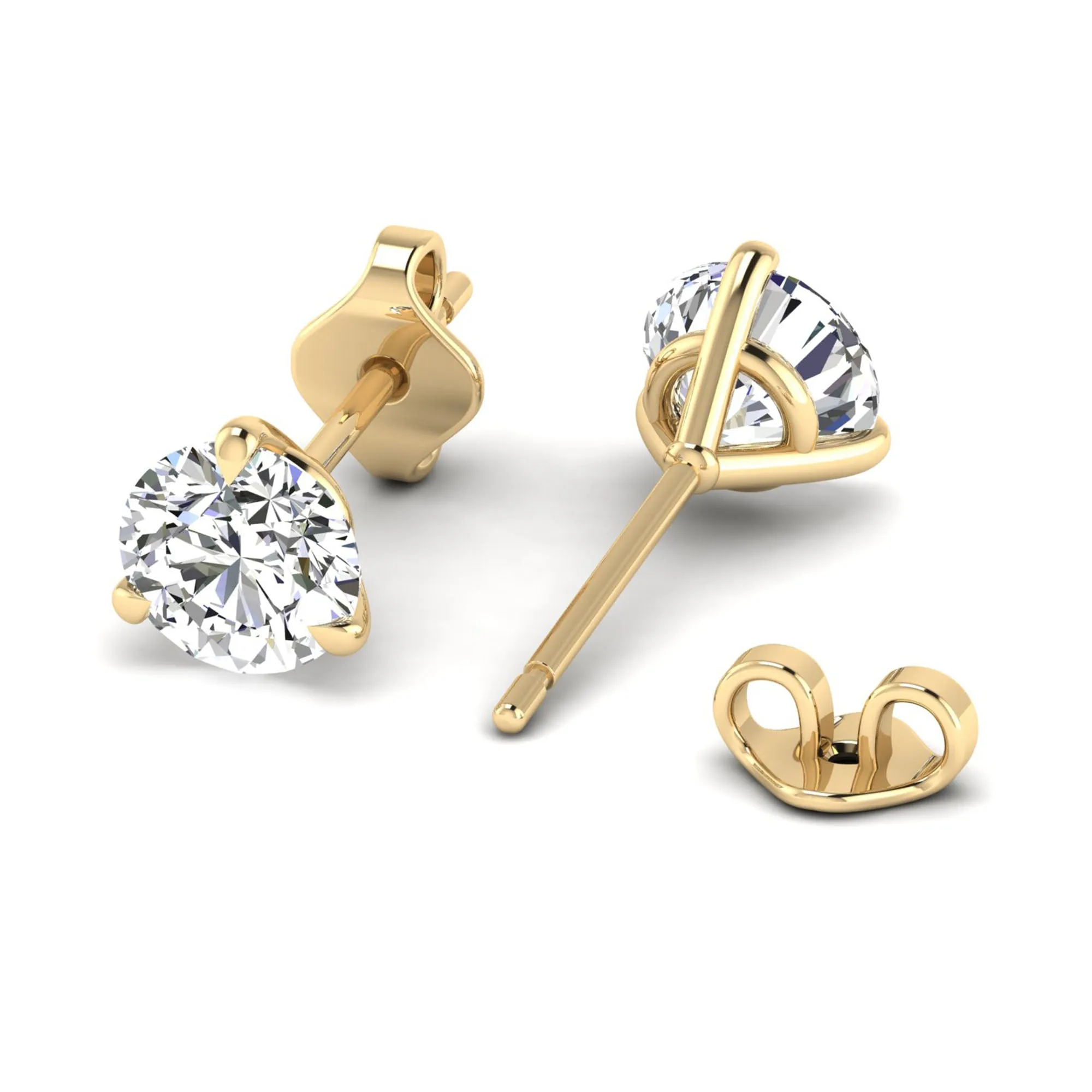 Classic Round 3-Prong Martini Diamond Studs