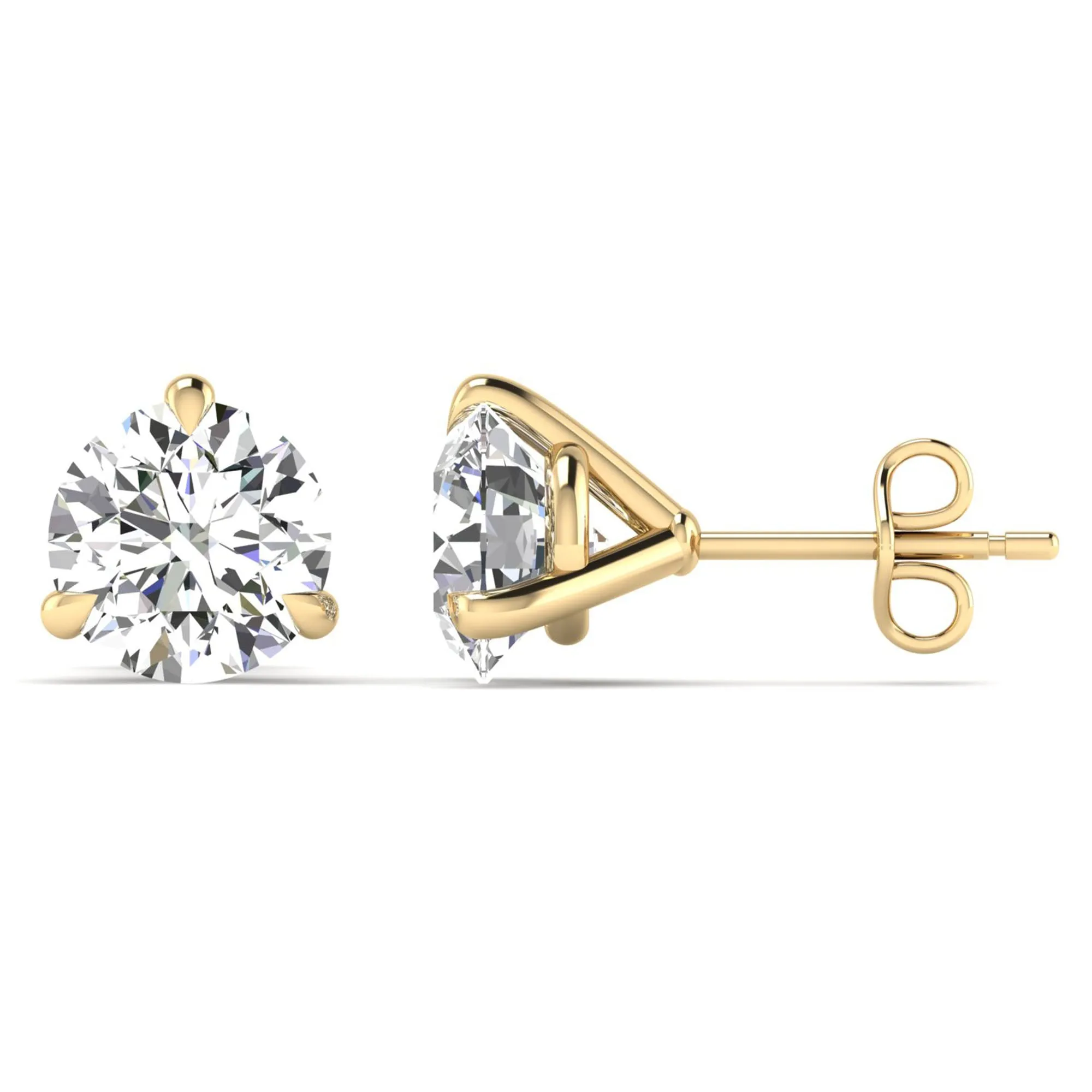 Classic Round 3-Prong Martini Diamond Studs