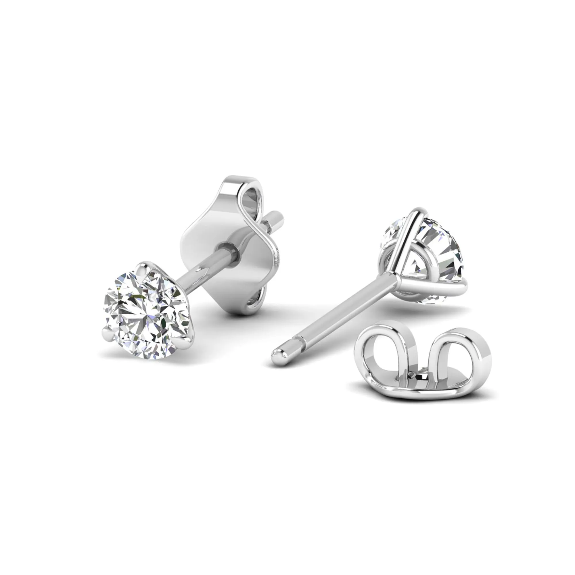 Classic Round 3-Prong Martini Diamond Studs