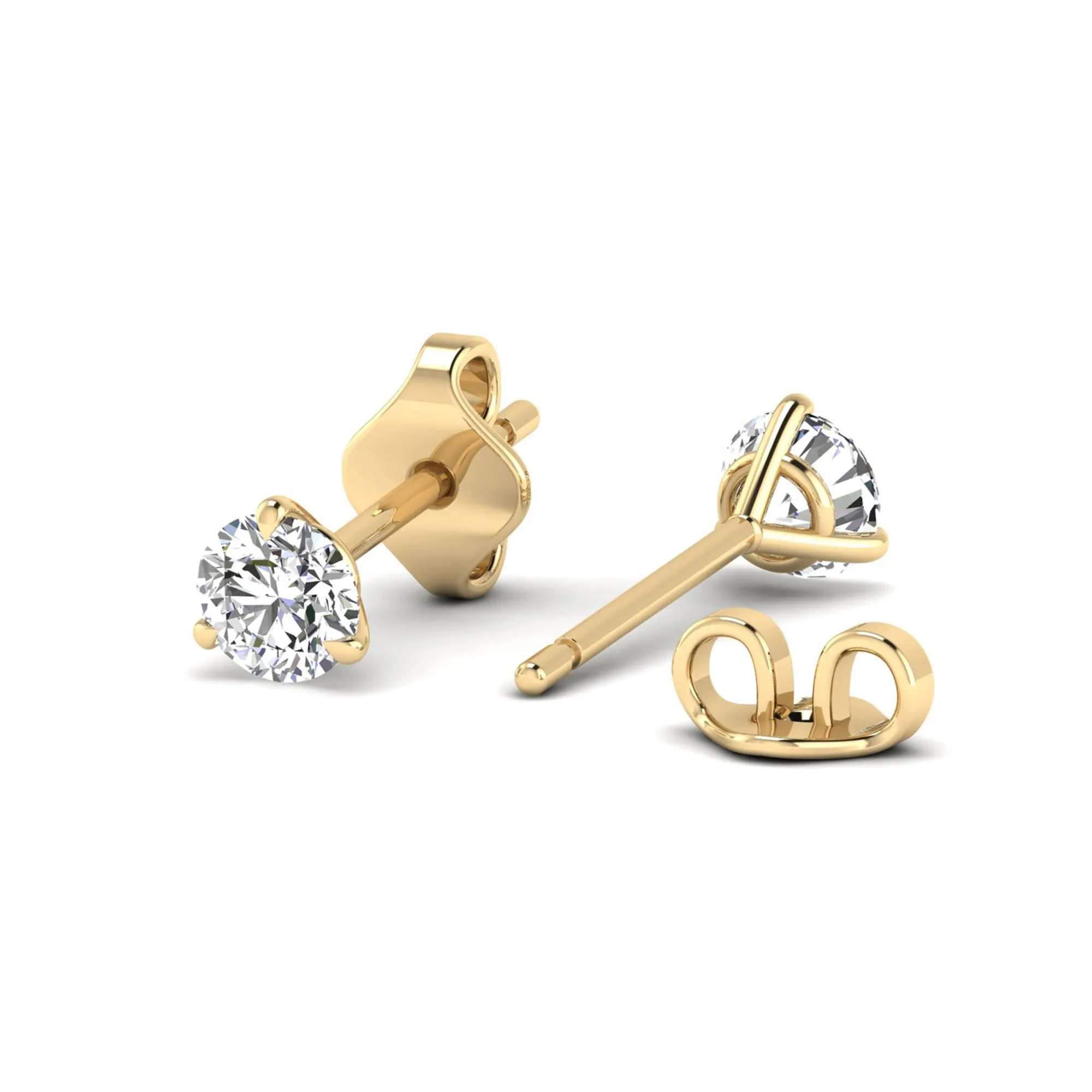Classic Round 3-Prong Martini Diamond Studs