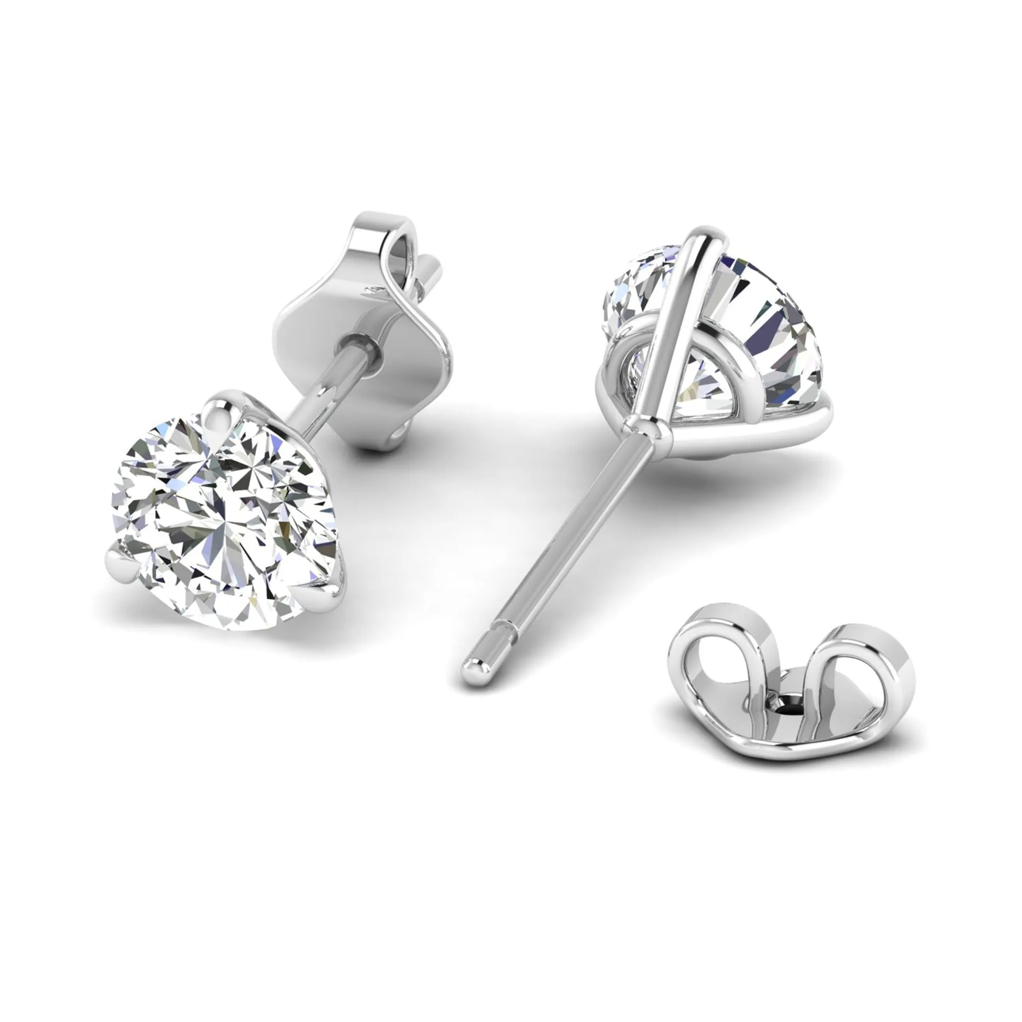 Classic Round 3-Prong Martini Diamond Studs