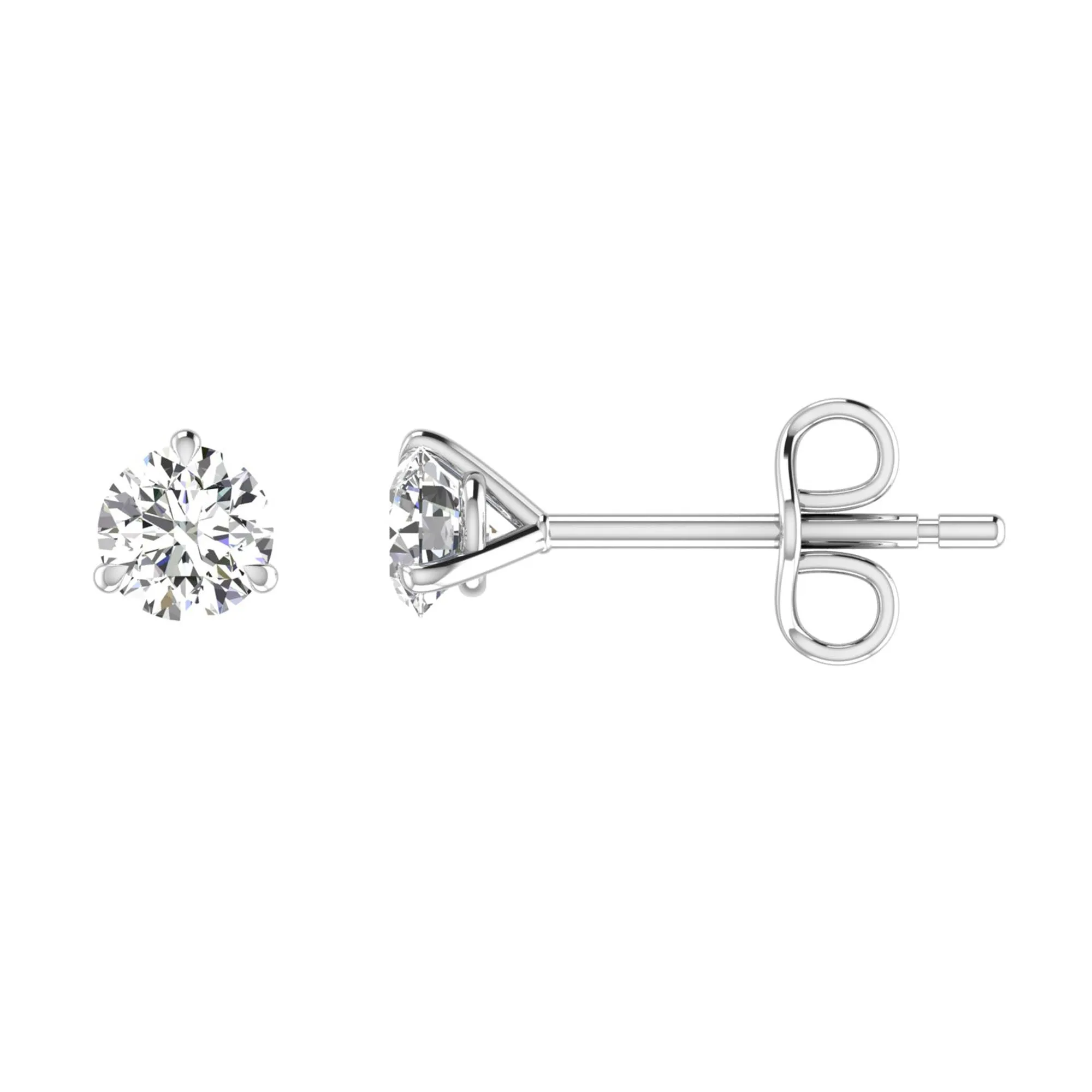 Classic Round 3-Prong Martini Diamond Studs