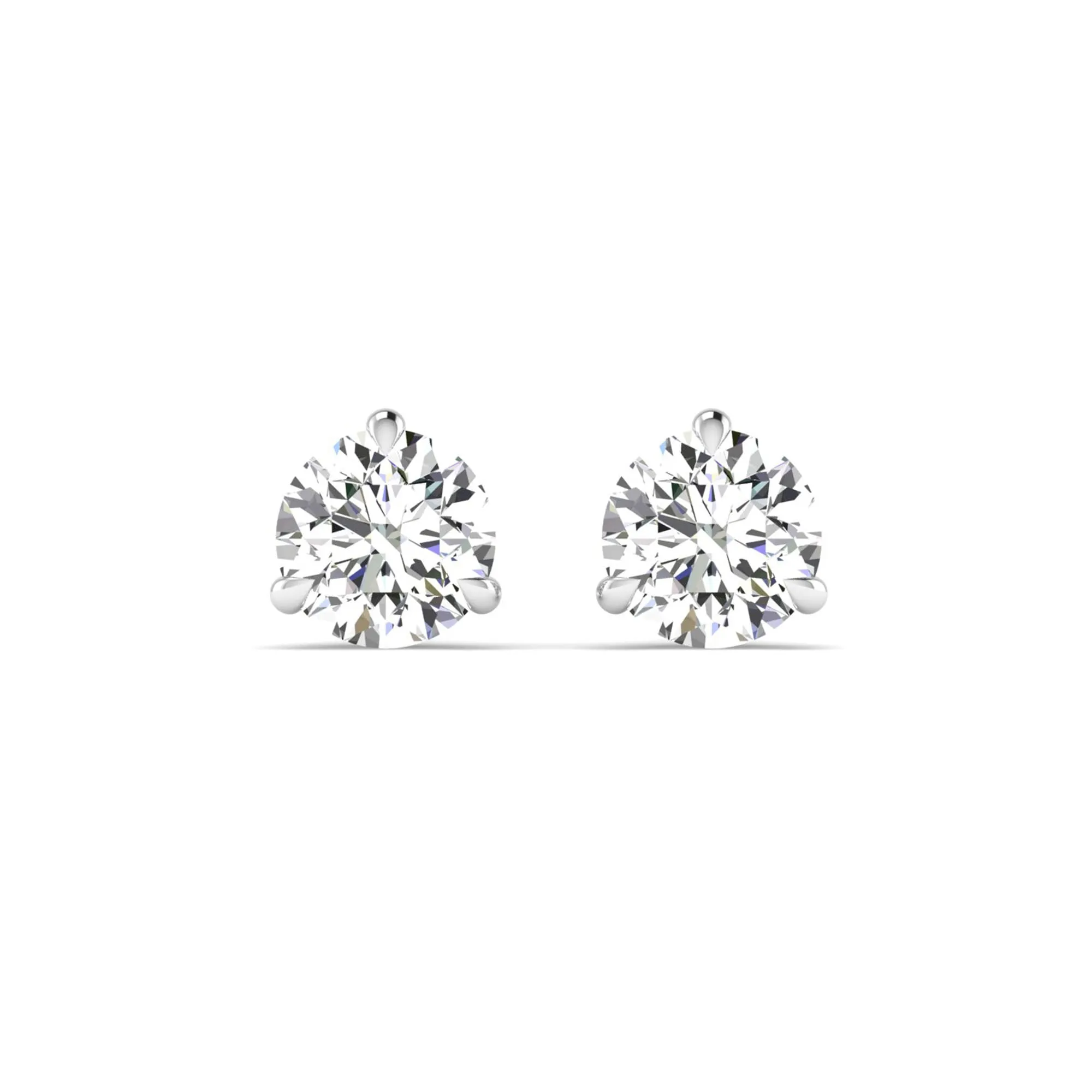 Classic Round 3-Prong Martini Diamond Studs