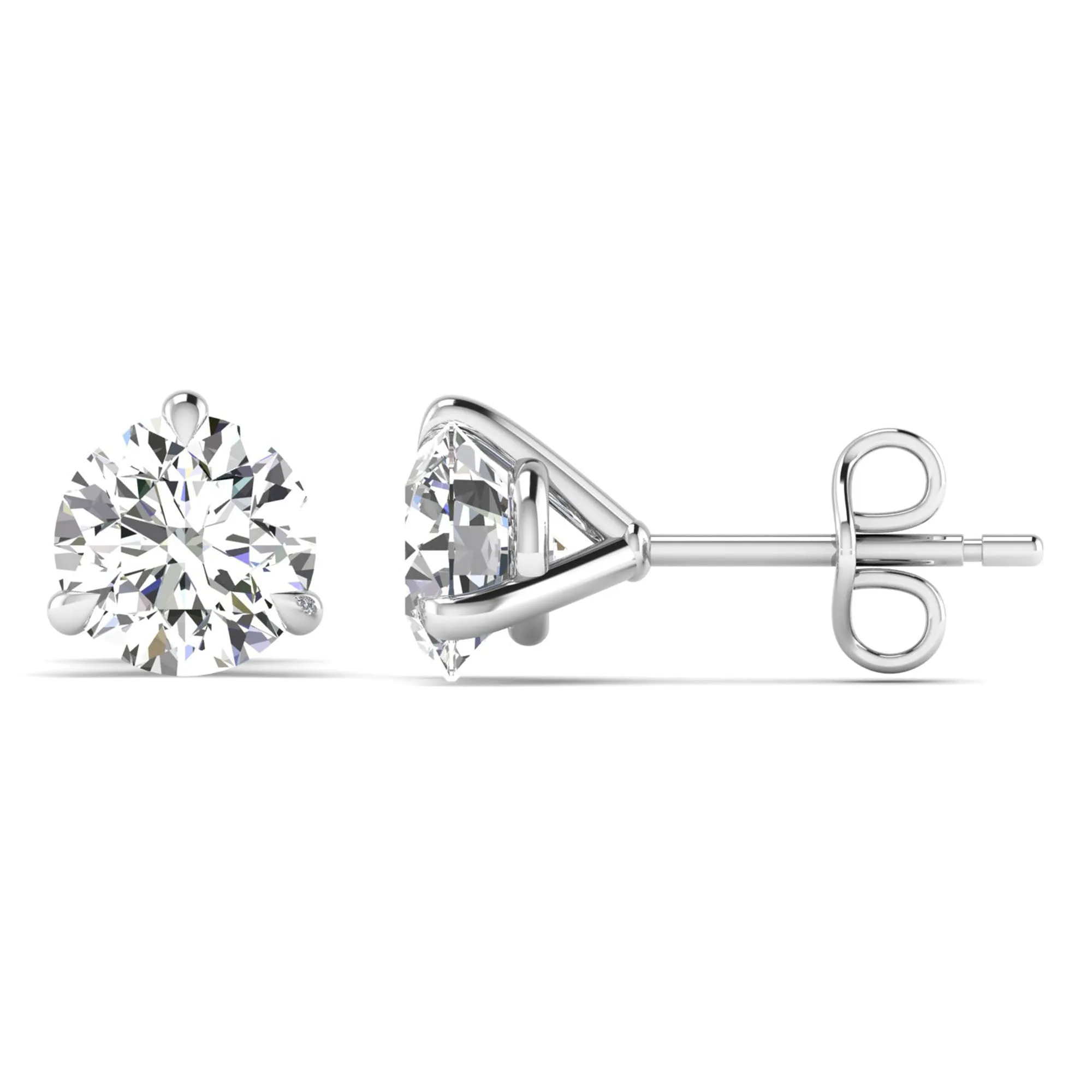 Classic Round 3-Prong Martini Diamond Studs