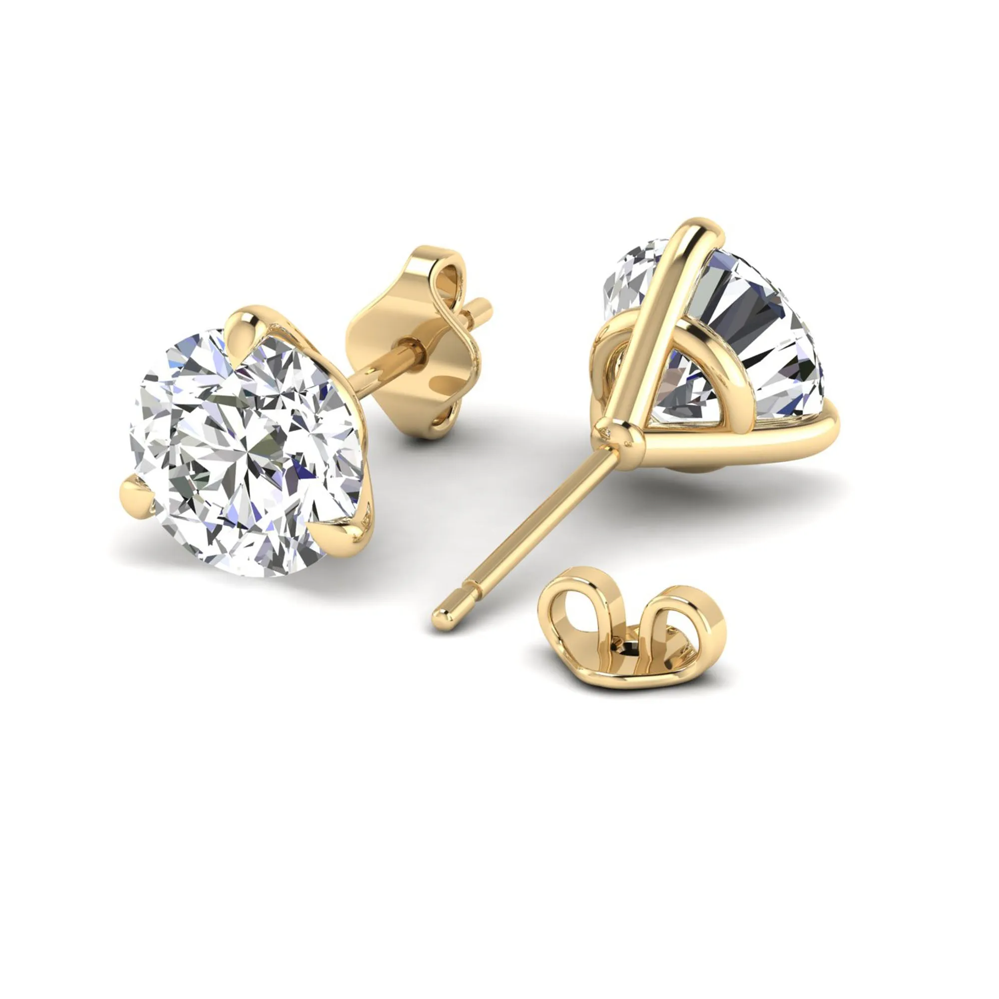 Classic Round 3-Prong Martini Diamond Studs
