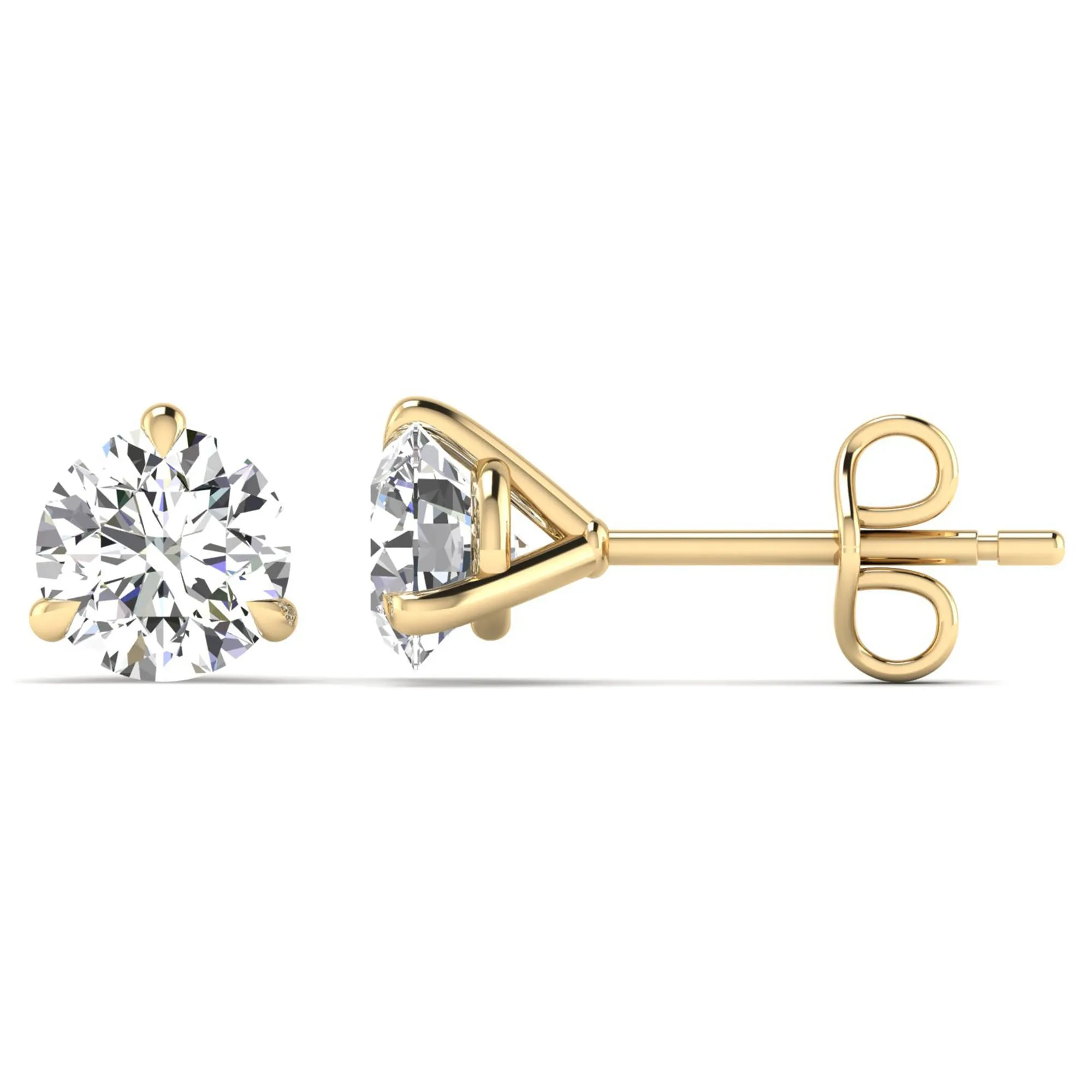 Classic Round 3-Prong Martini Diamond Studs