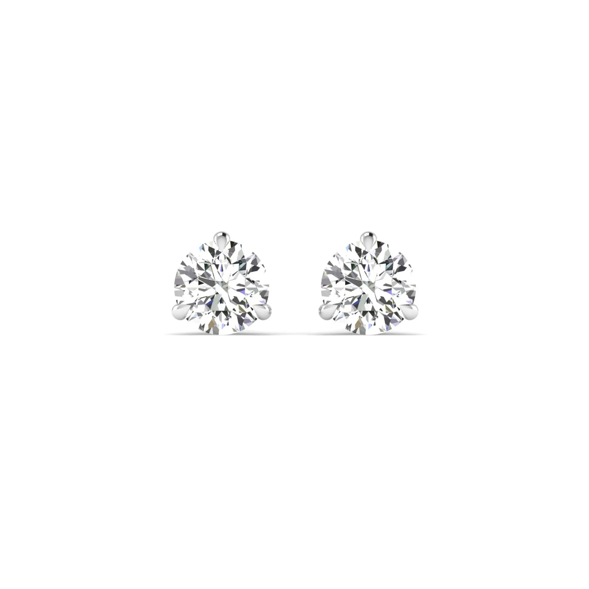 Classic Round 3-Prong Martini Diamond Studs