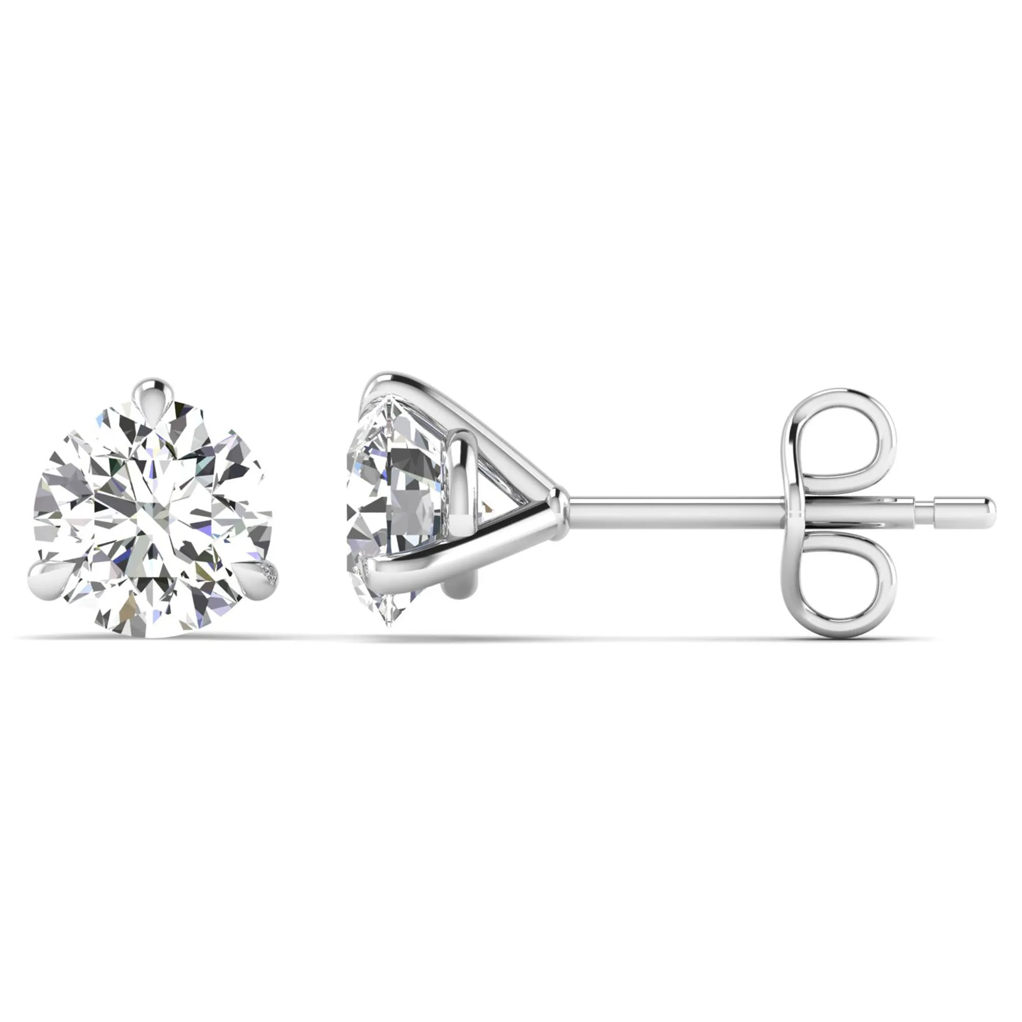 Classic Round 3-Prong Martini Diamond Studs