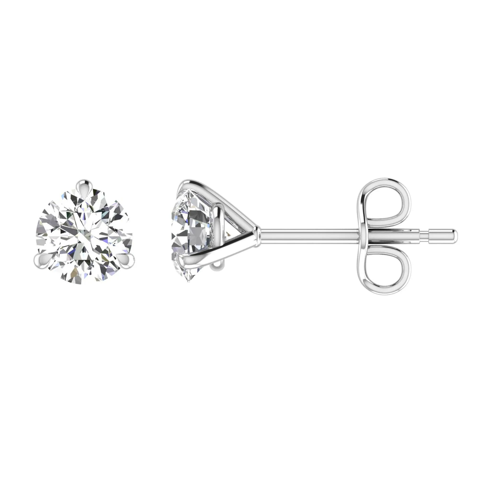 Classic Round 3-Prong Martini Diamond Studs