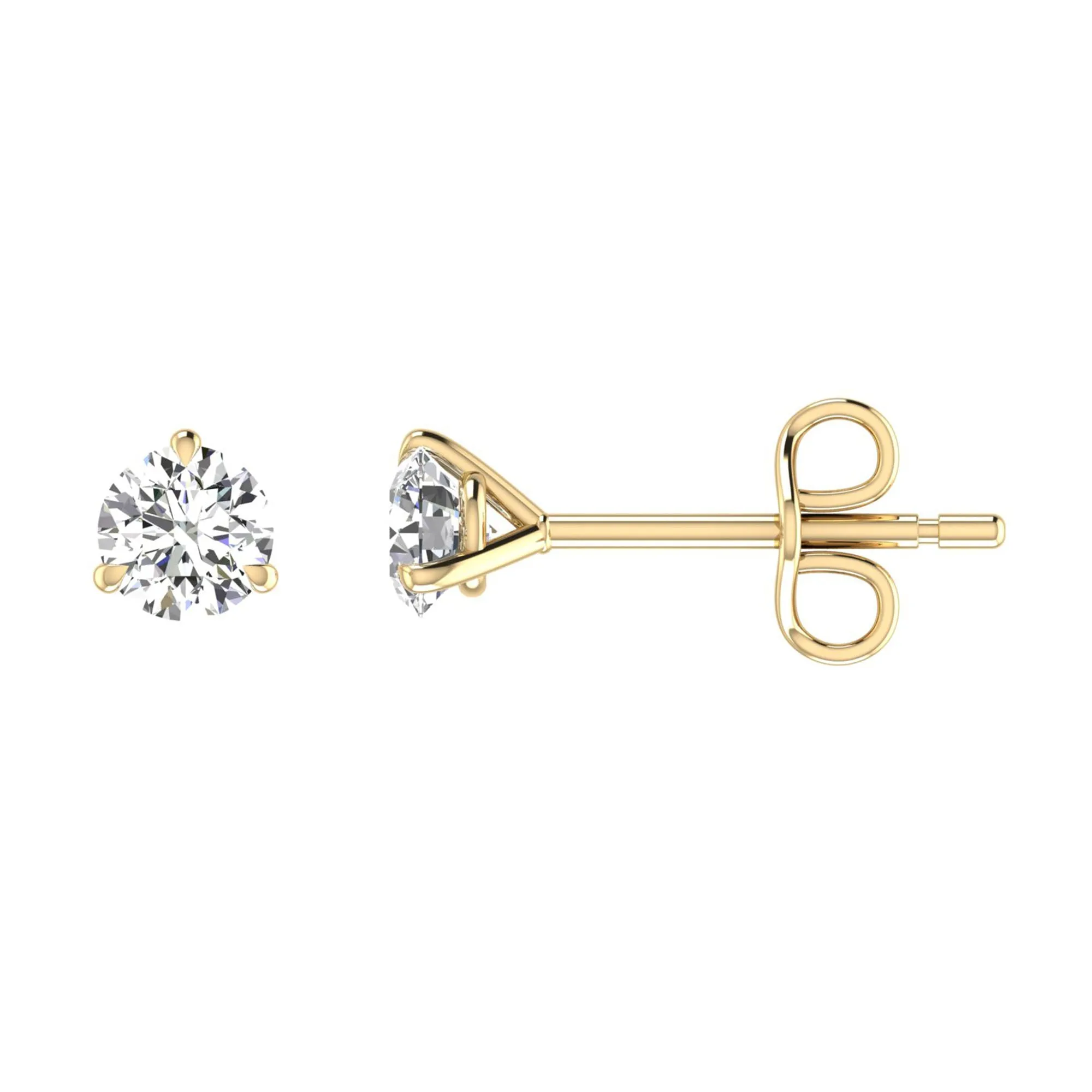 Classic Round 3-Prong Martini Diamond Studs