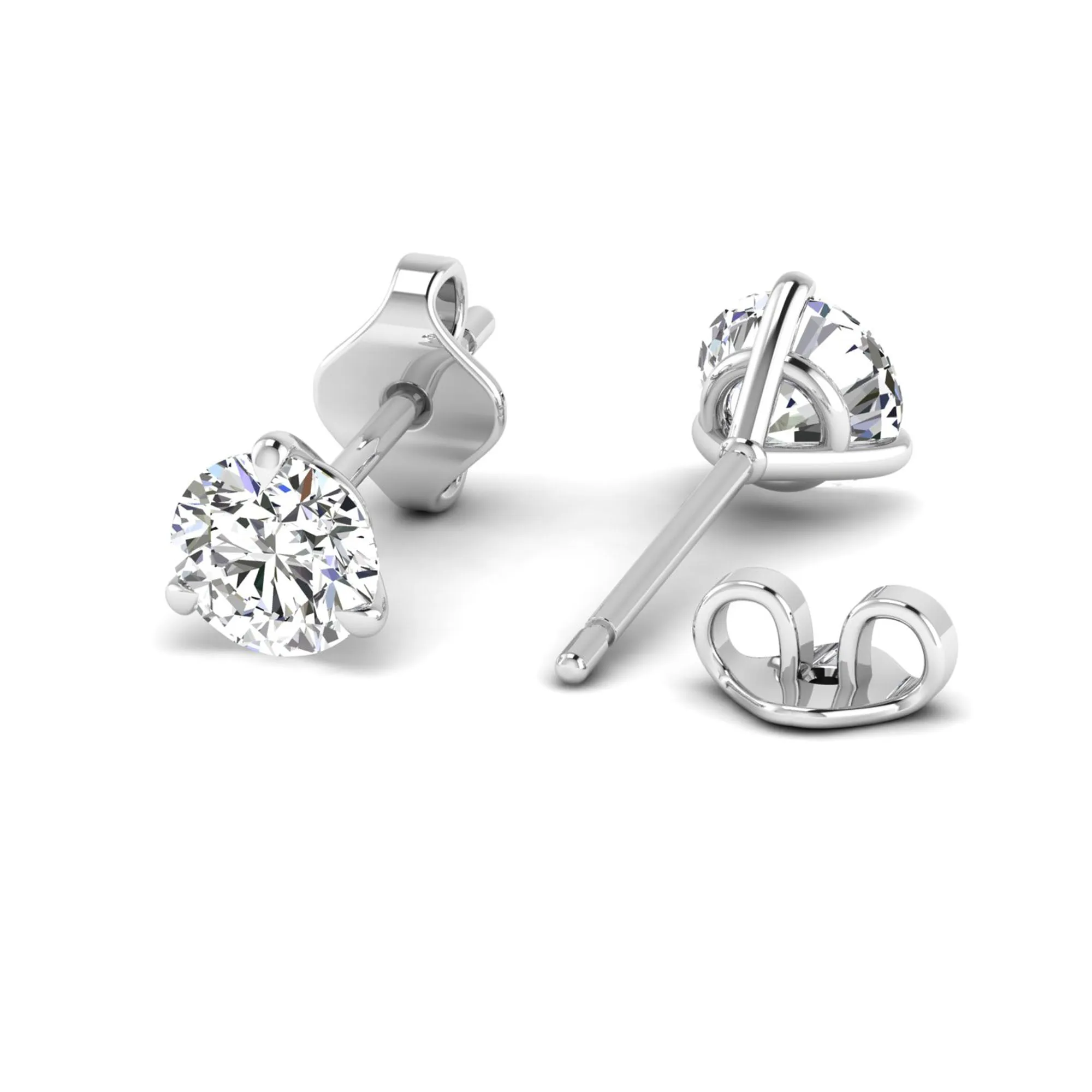 Classic Round 3-Prong Martini Diamond Studs