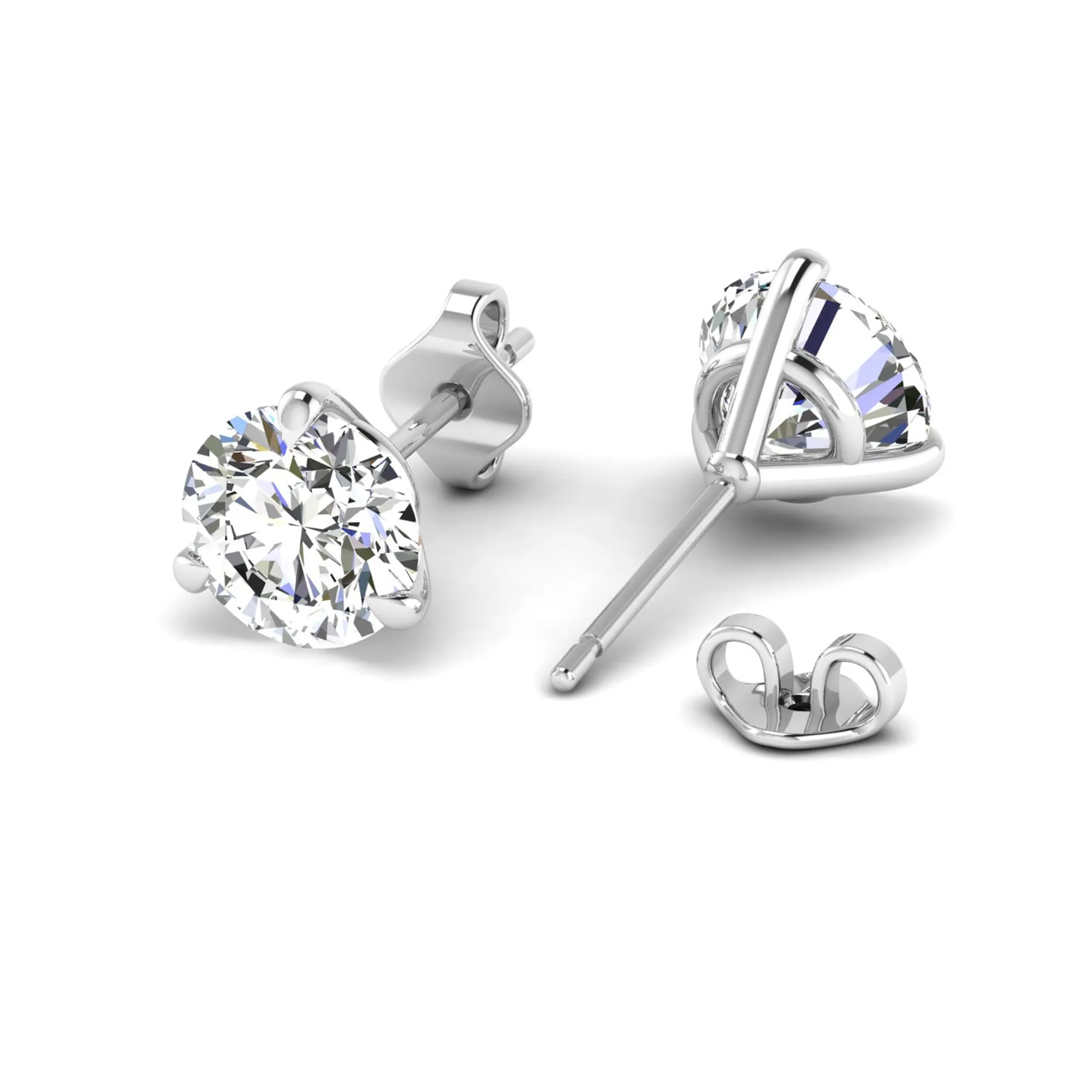 Classic Round 3-Prong Martini Diamond Studs