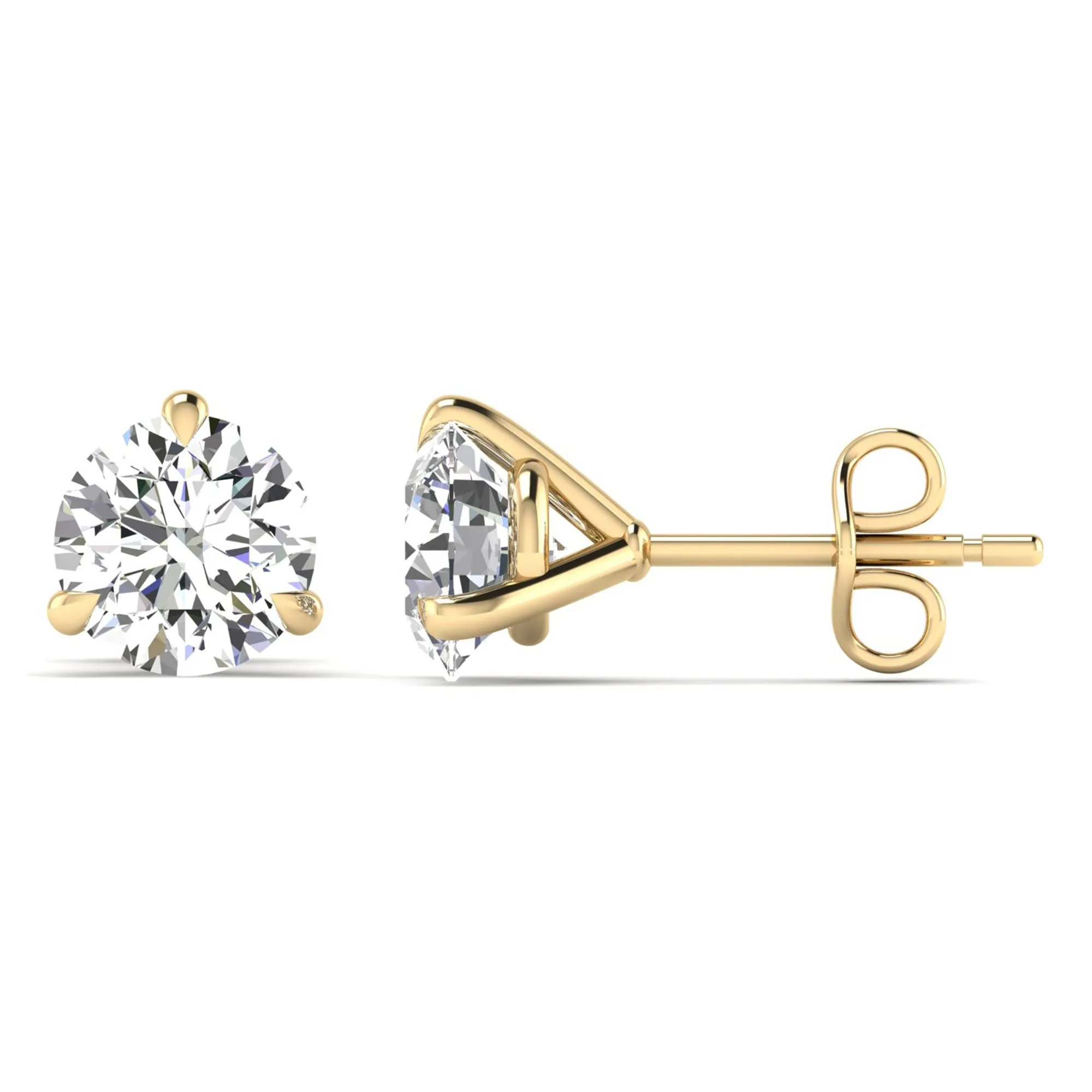 Classic Round 3-Prong Martini Diamond Studs