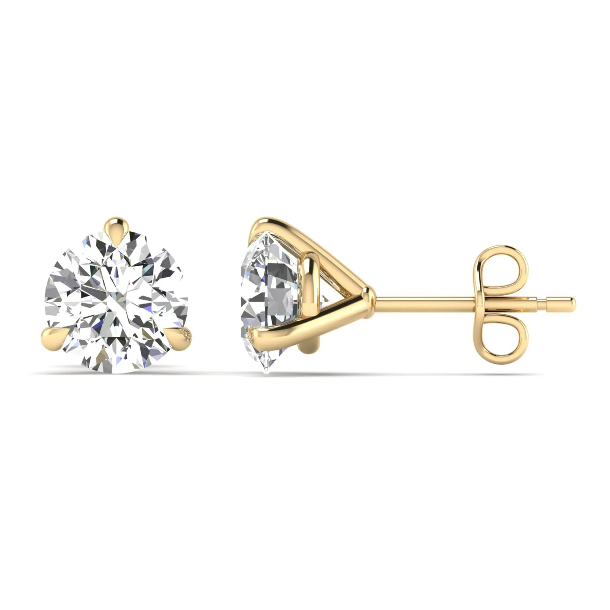 Classic Round 3-Prong Martini Diamond Studs