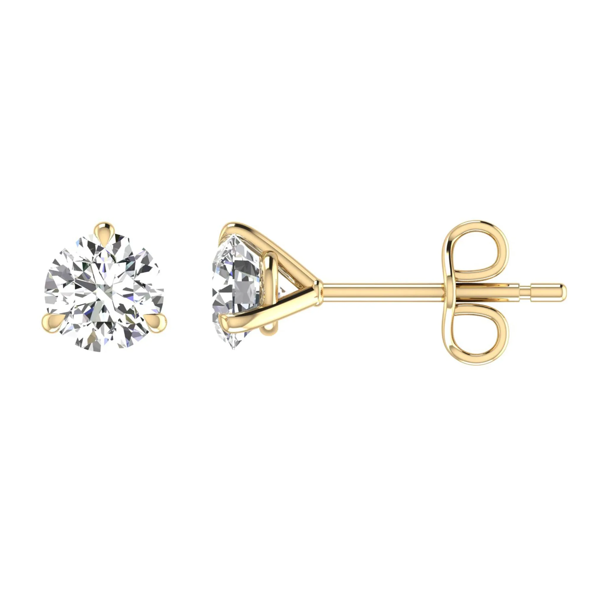 Classic Round 3-Prong Martini Diamond Studs