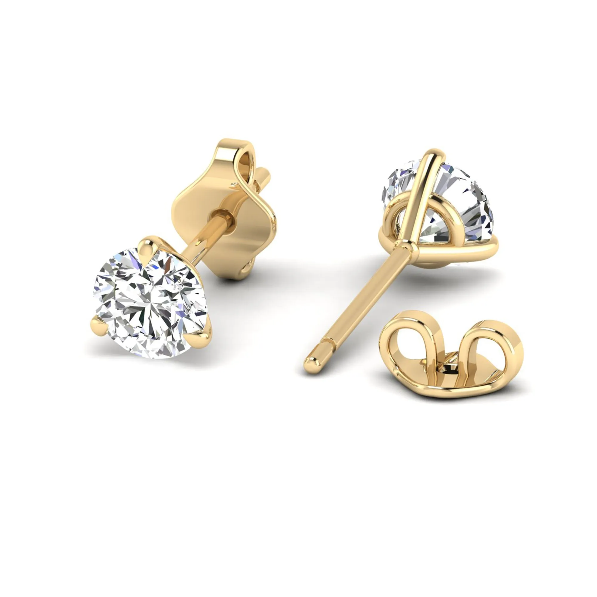 Classic Round 3-Prong Martini Diamond Studs