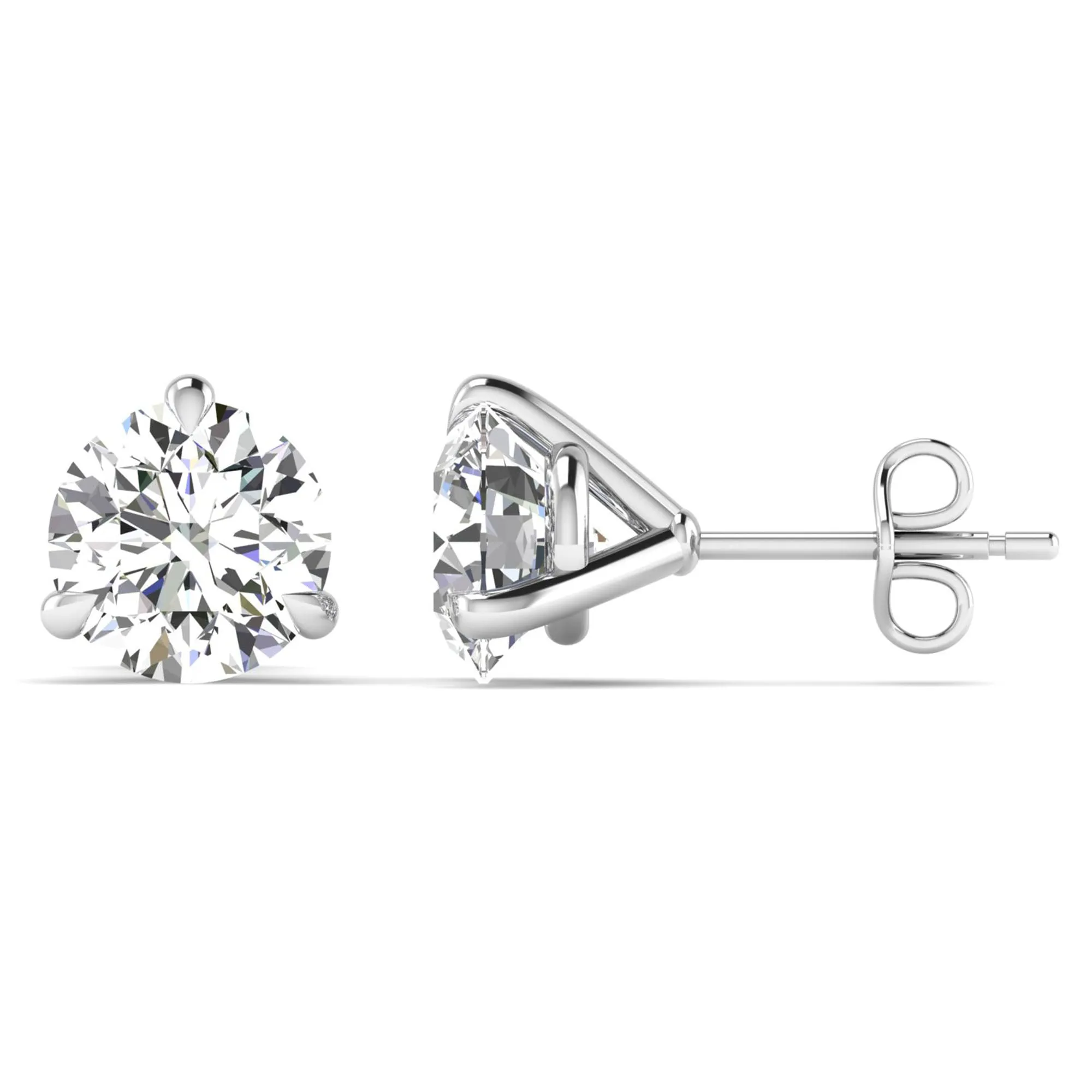 Classic Round 3-Prong Martini Diamond Studs